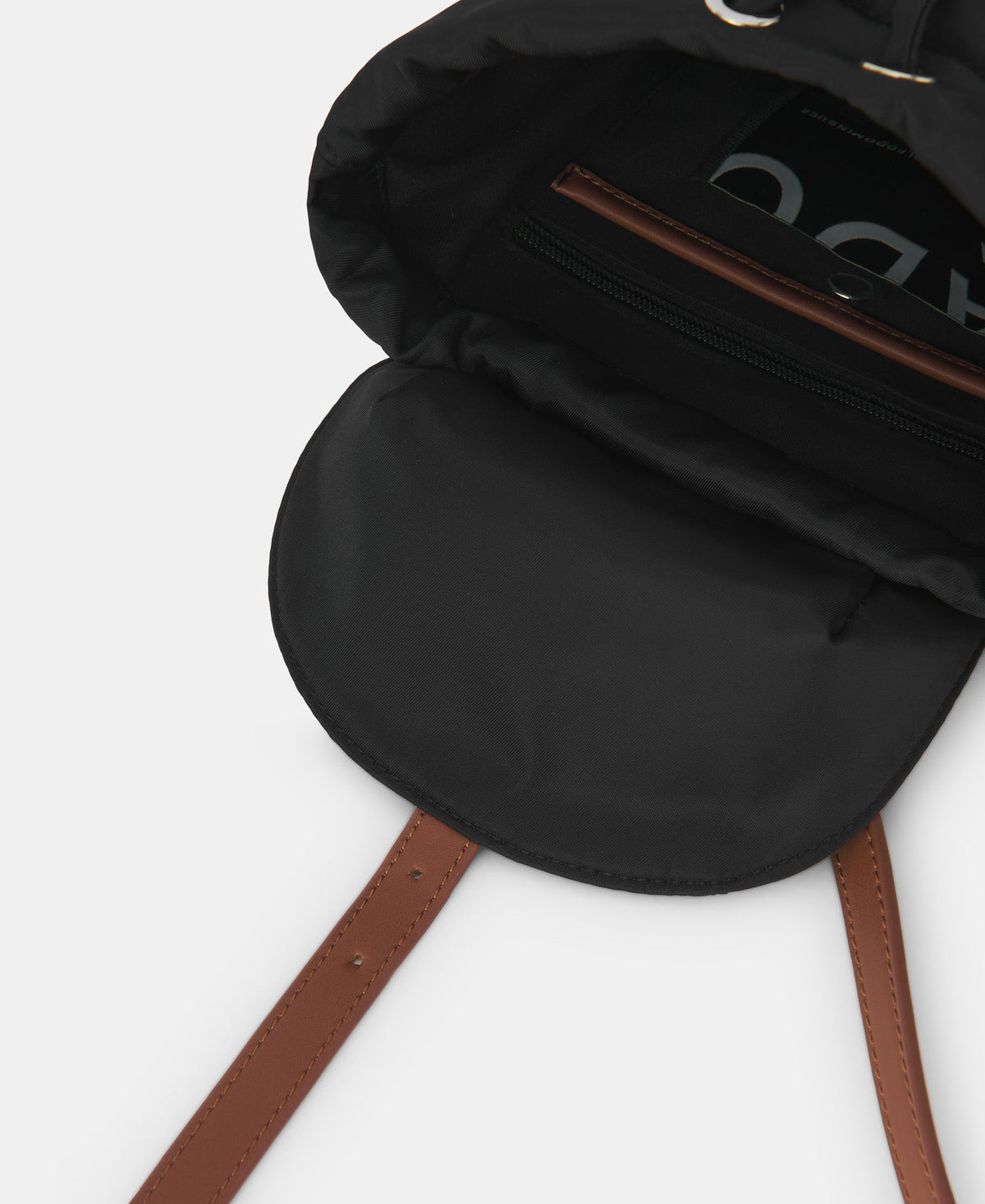Black Nylon Double Pocket Backpack