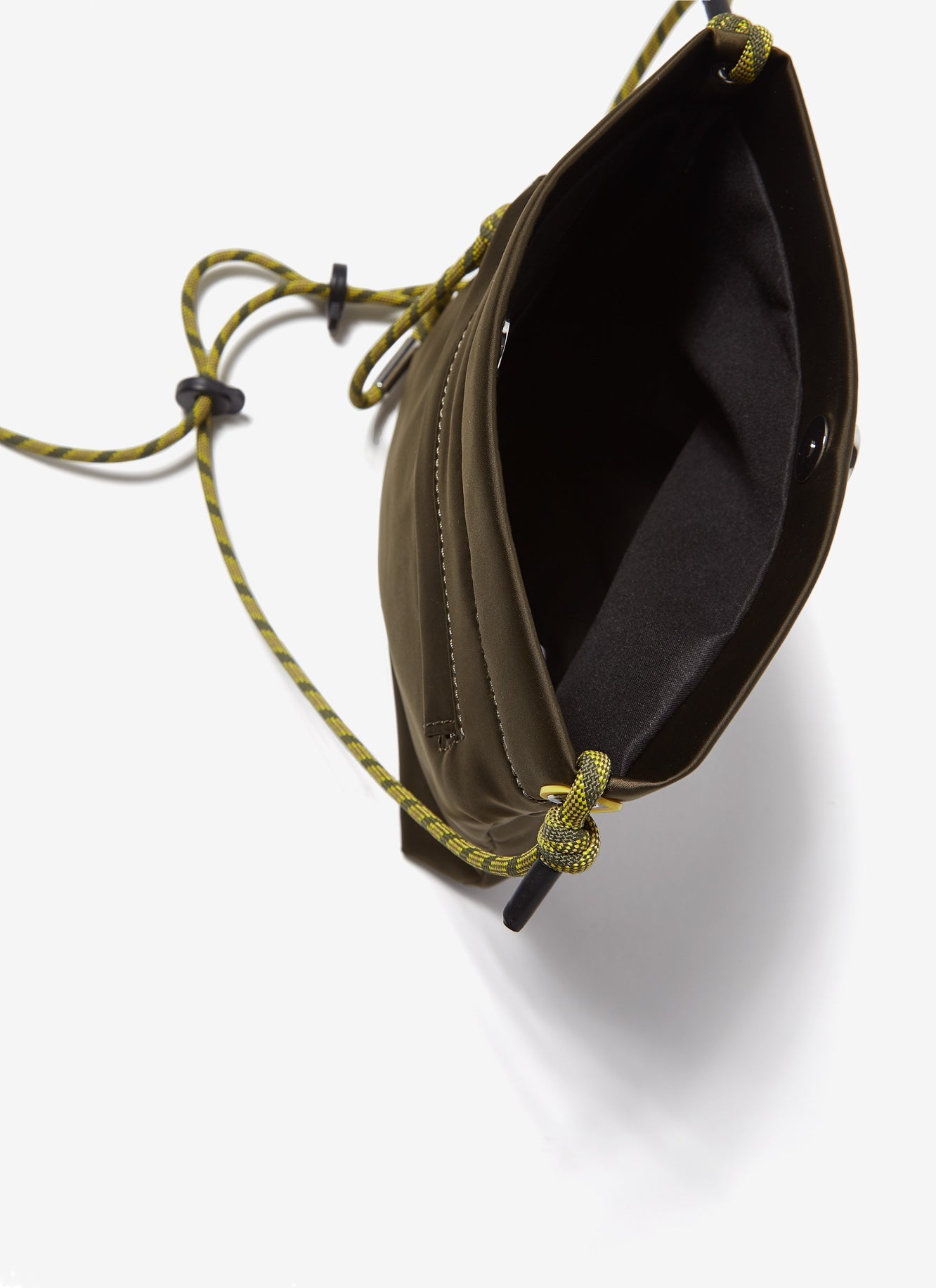 Green Flat Nylon Crossbody Bag