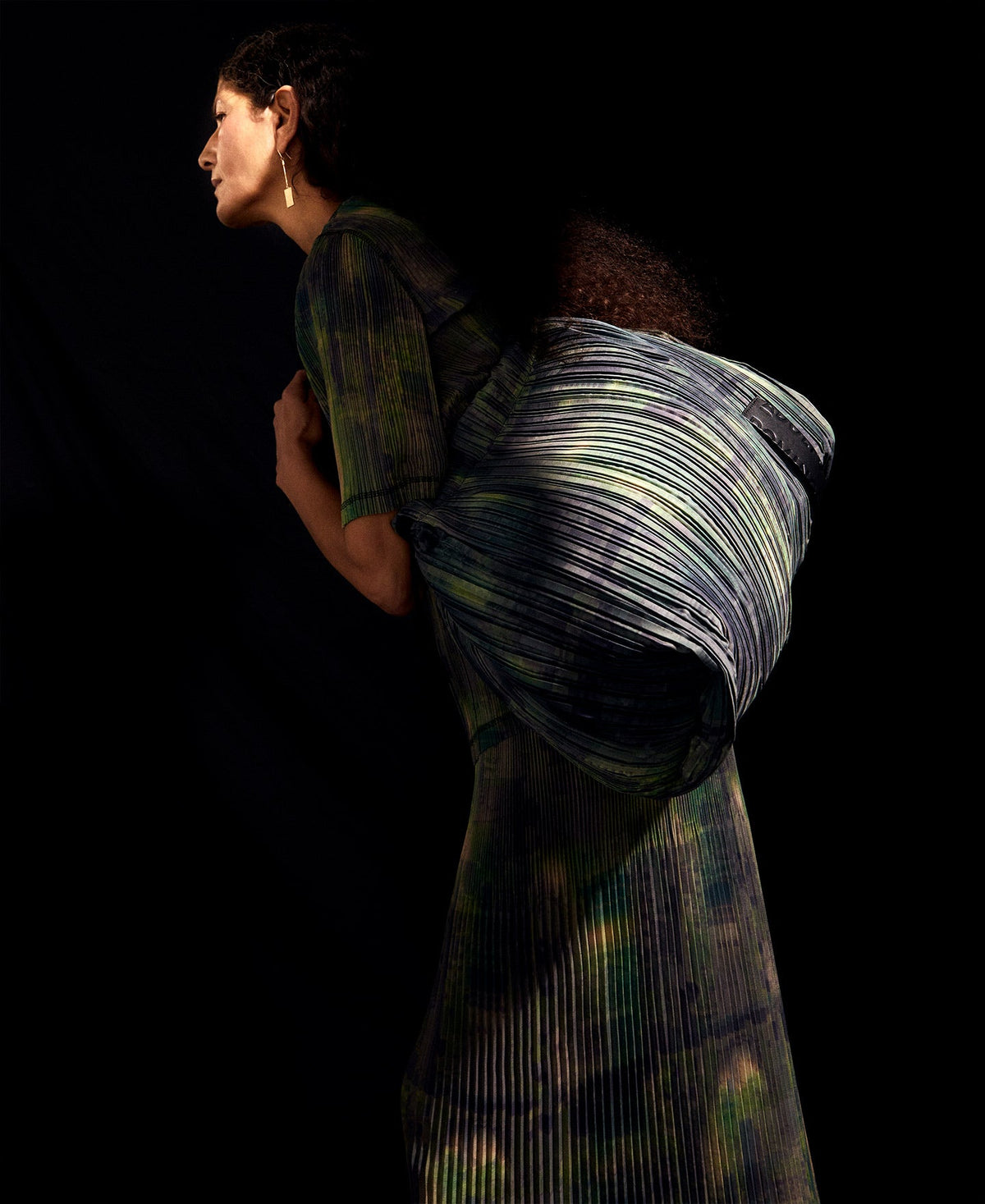 Green Print Shopper Printed In Recycled Polyester