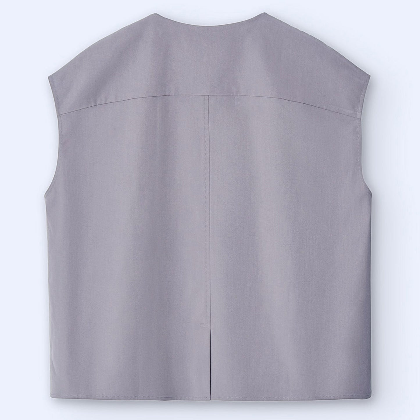 Grey Buttoned Vest Top