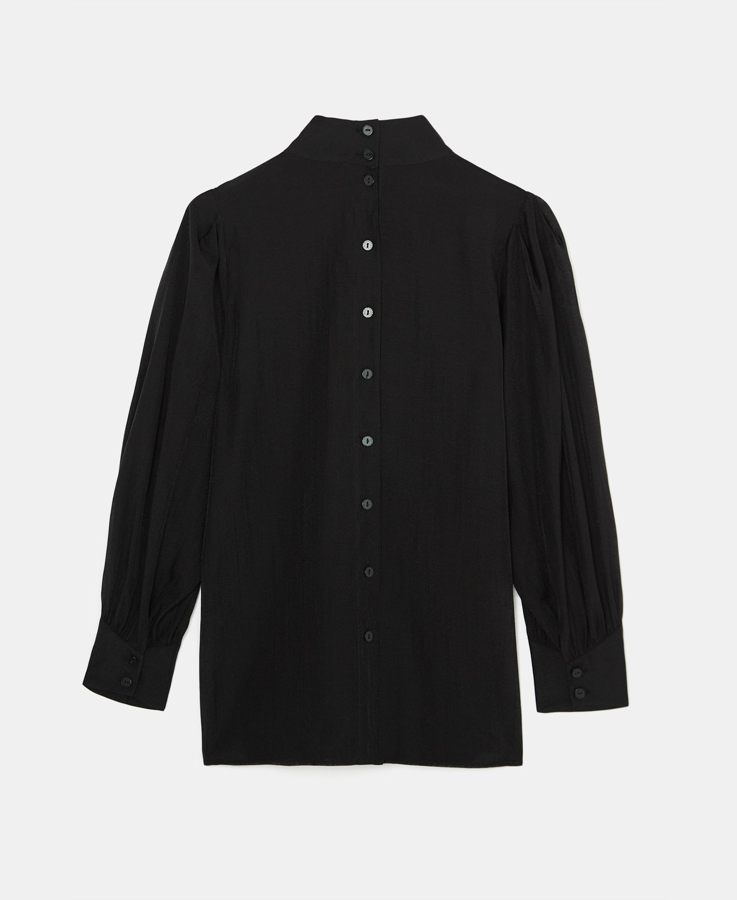 Black Semitransparent Blouse In Lyocell
