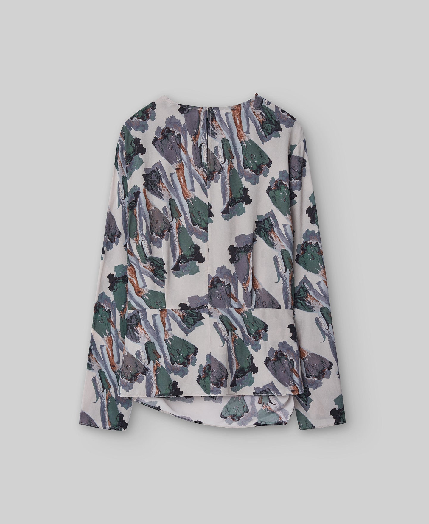 Flower Stamped Printed Top With Draped Waist