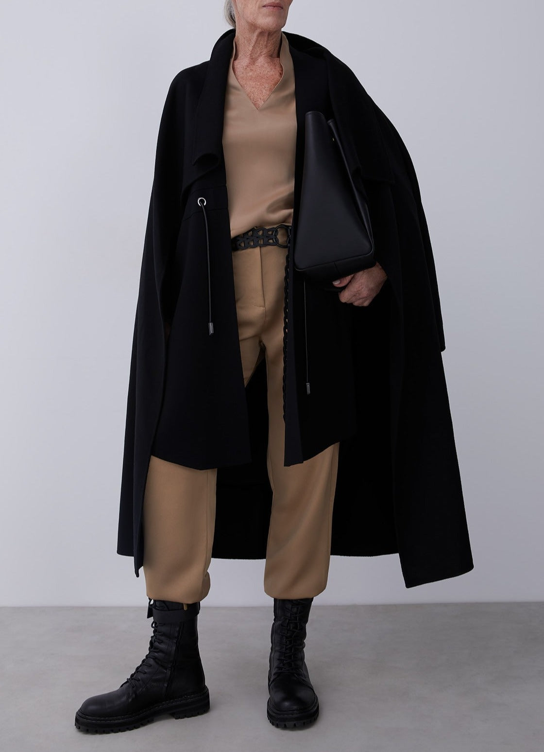 Brown Viscose Blouse With Elastic Hem