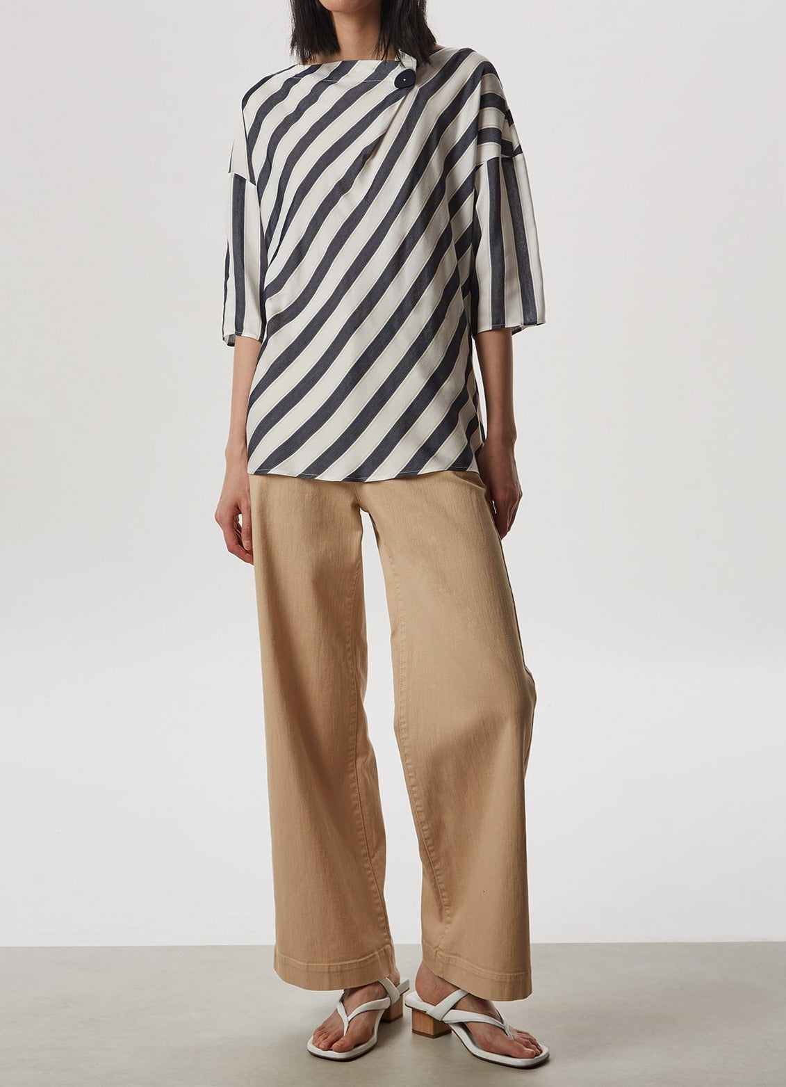 Multicolor Viscose Shirt With Button-Detail
