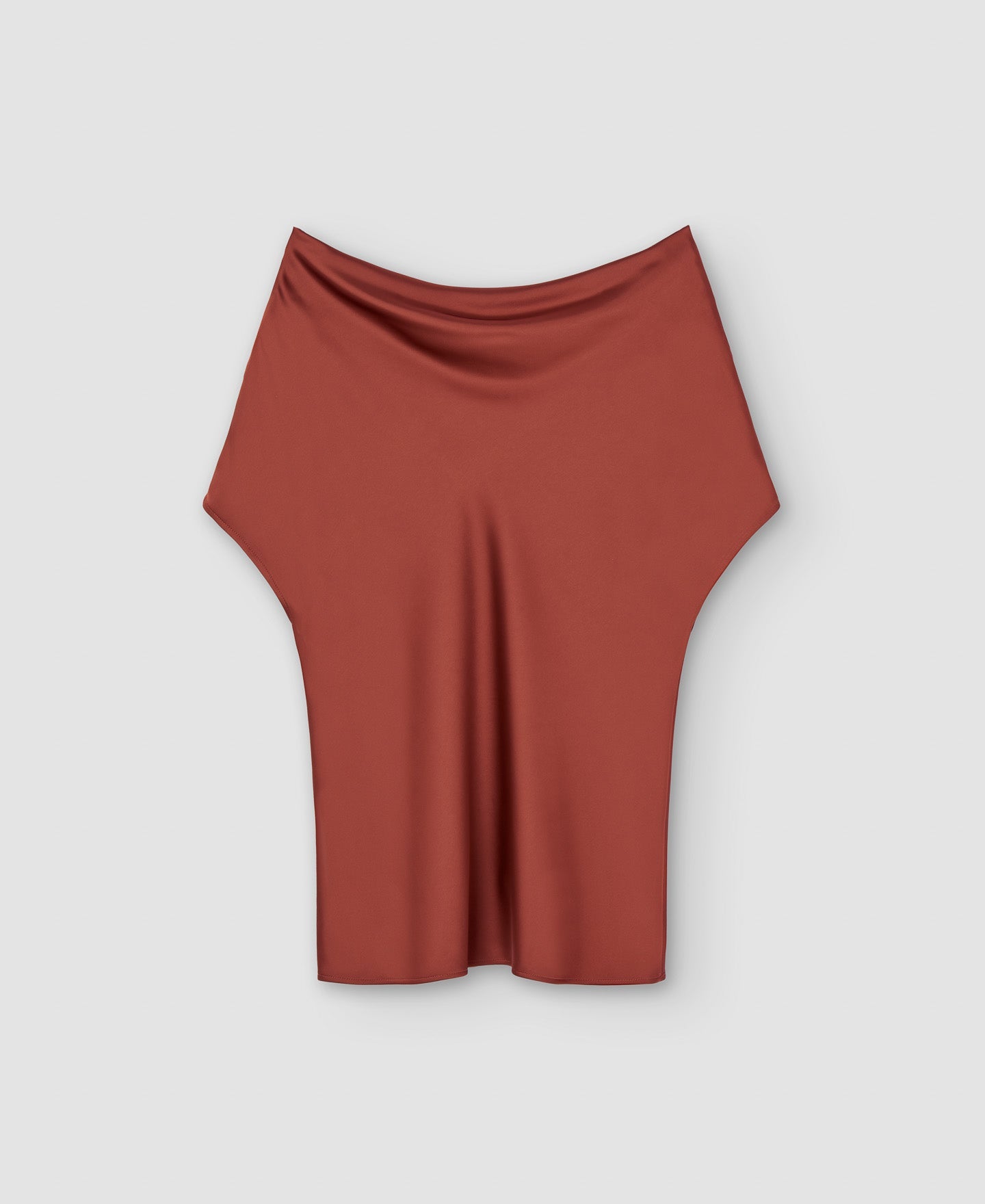Brick Red Recycled Polyester Asymmetric Top