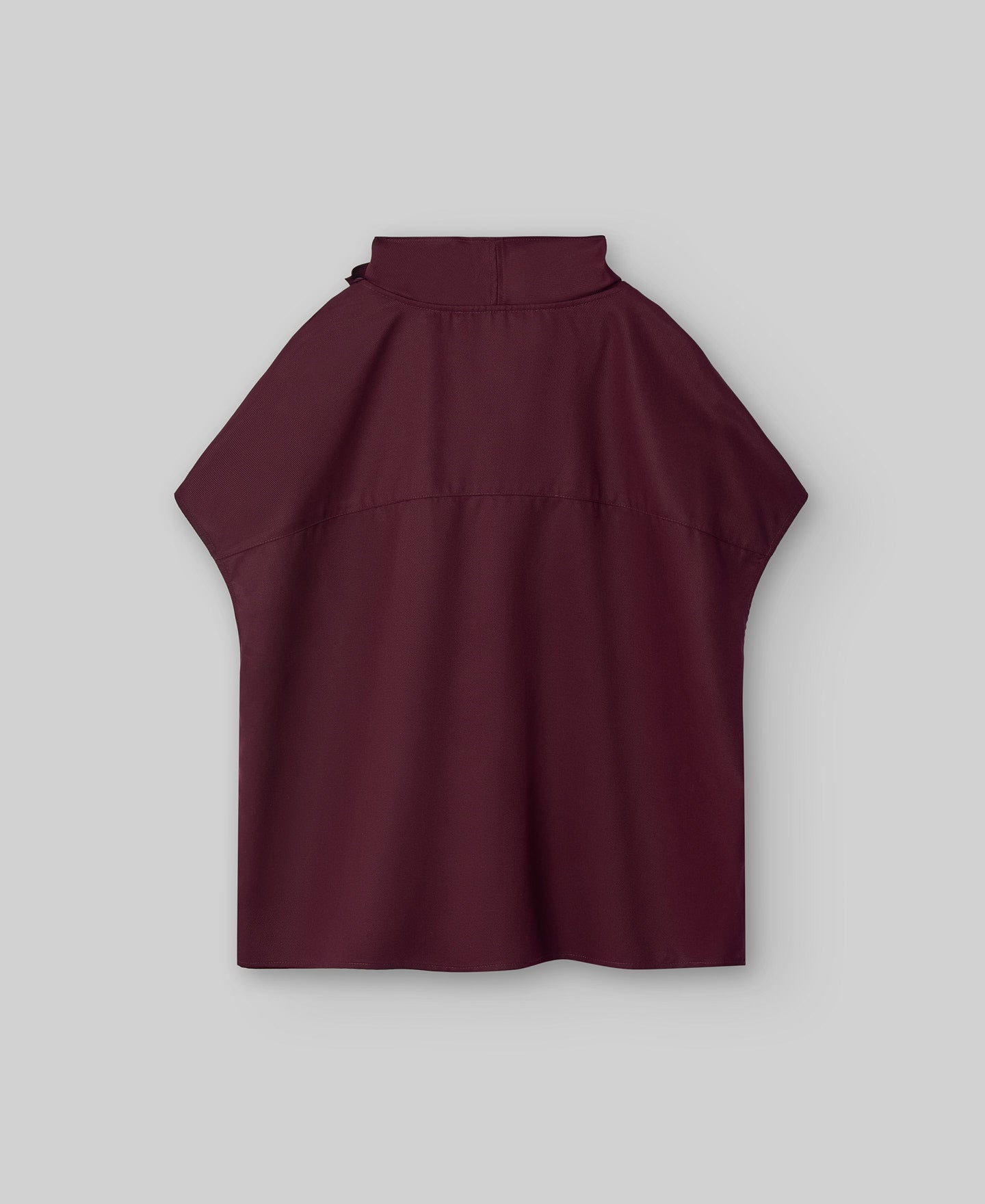Draped turtleneck shirt woman in maroon