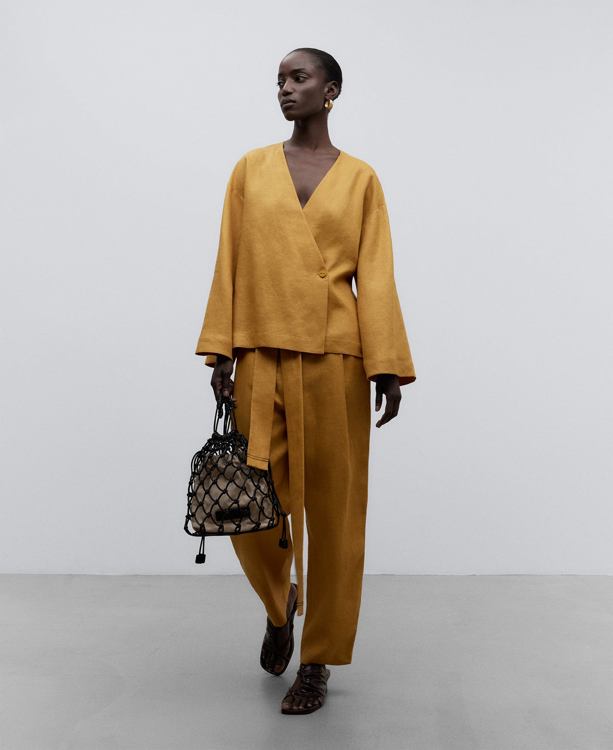 Yellow Turmeric European Linen Yellow Jacket