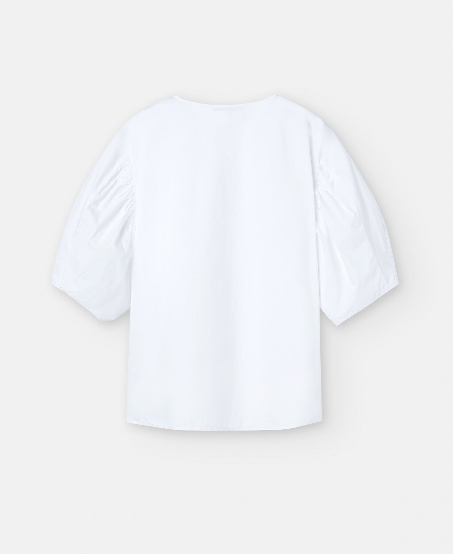 White Puffed Sleeve Blouse In Cotton