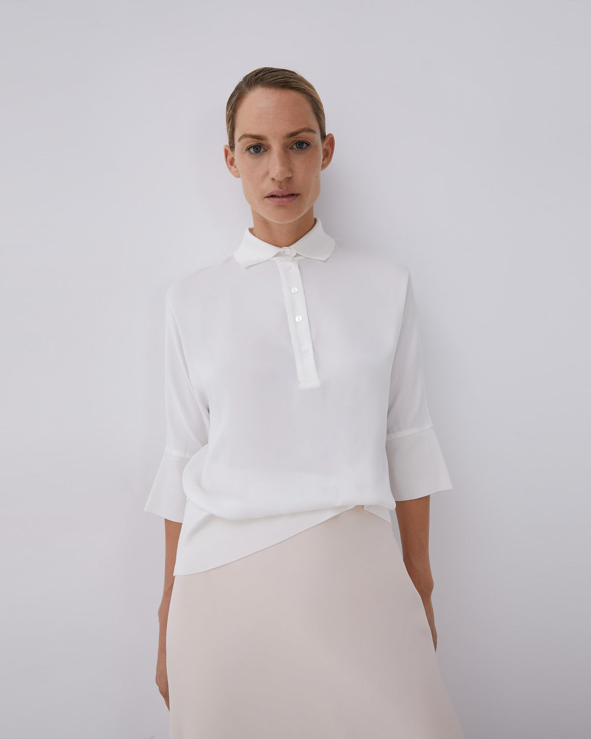 White Viscose Polo Shirt