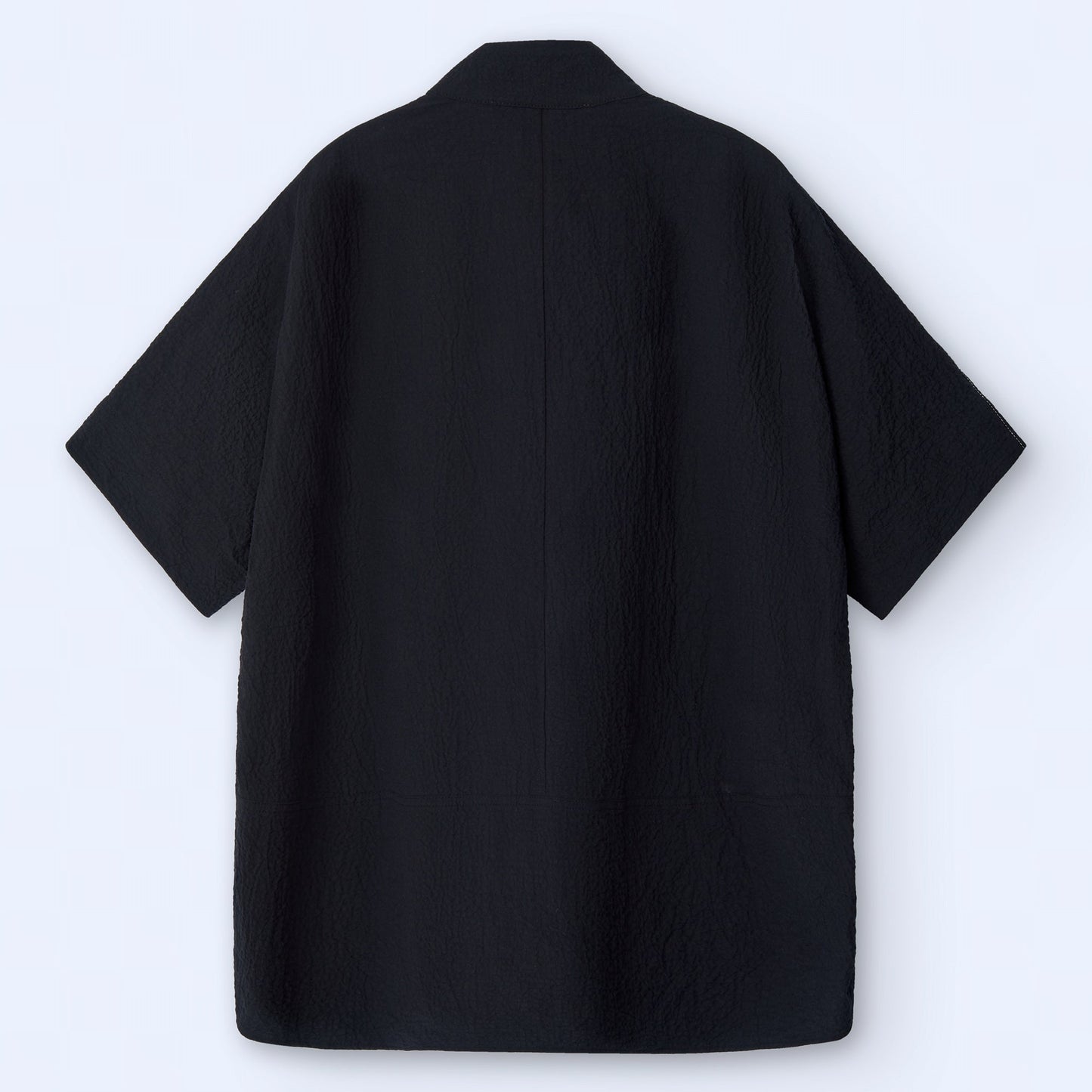 Black Mandarin Collar Shirt