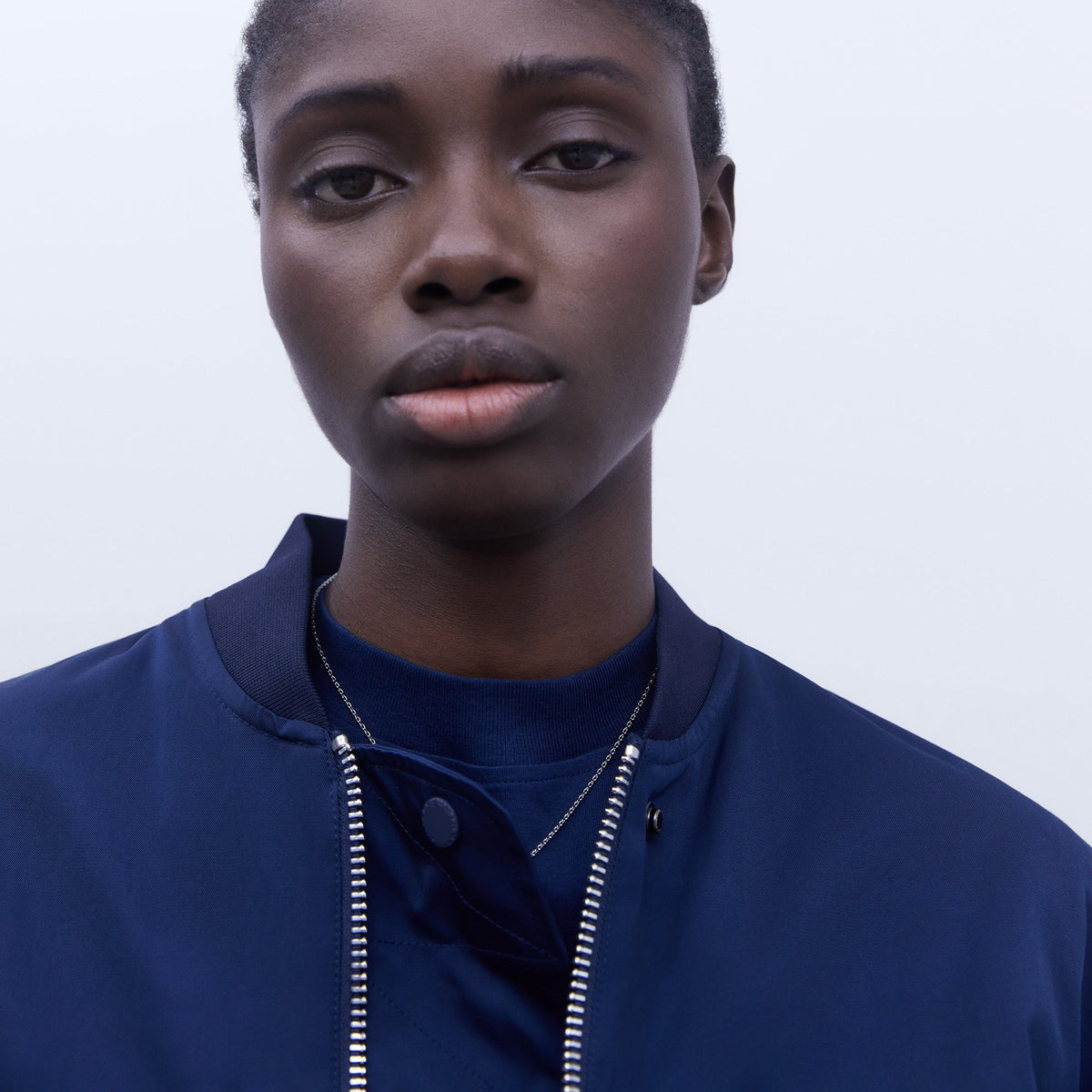 Navy Padded Bomber Jacket