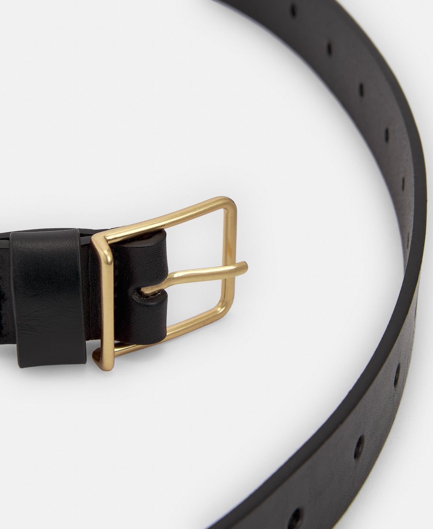 Black Metal Buckle Belt In Leather