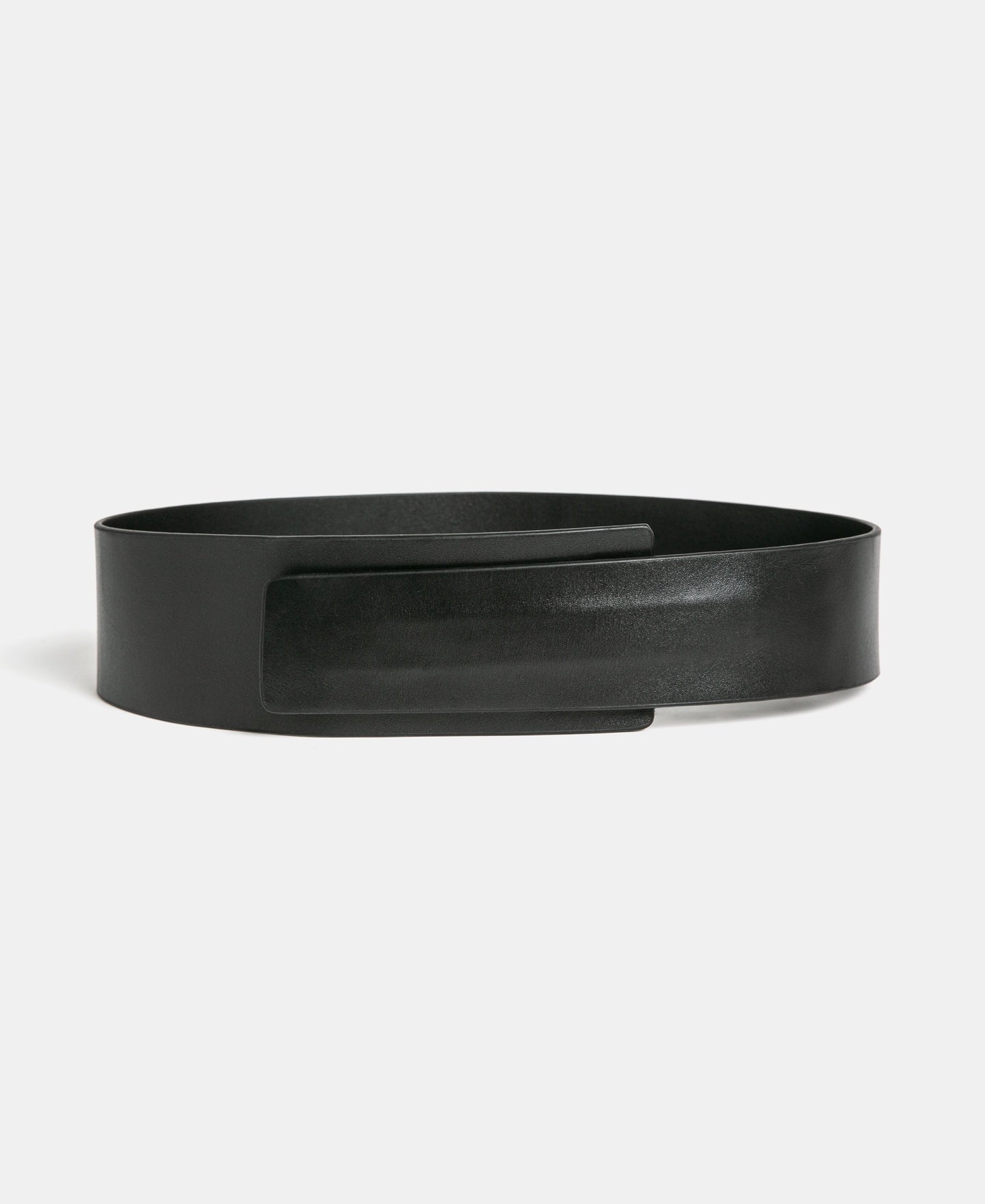 Black Wide Belt In Leather