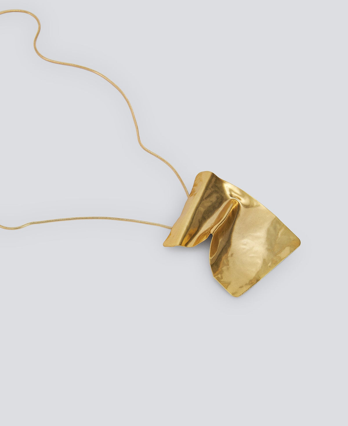 Gold Crumpled Paper Motif Necklace