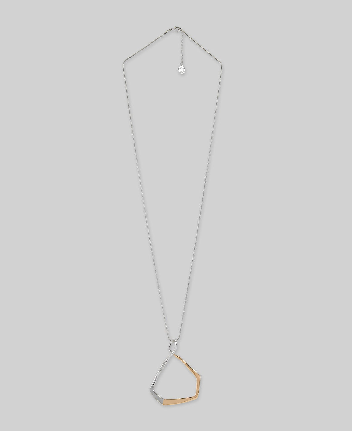 Two-tone metalic piece necklace woman in gold/silver