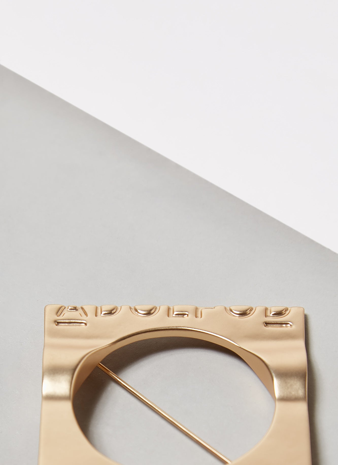 Gold Squared Metal Brooch