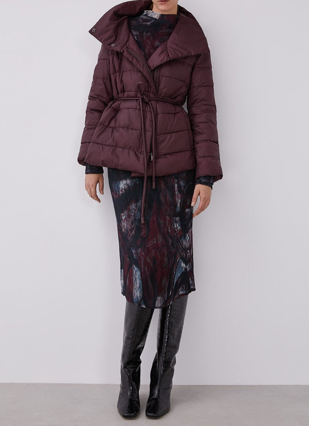 Maroon Padded Turtleneck Anorak