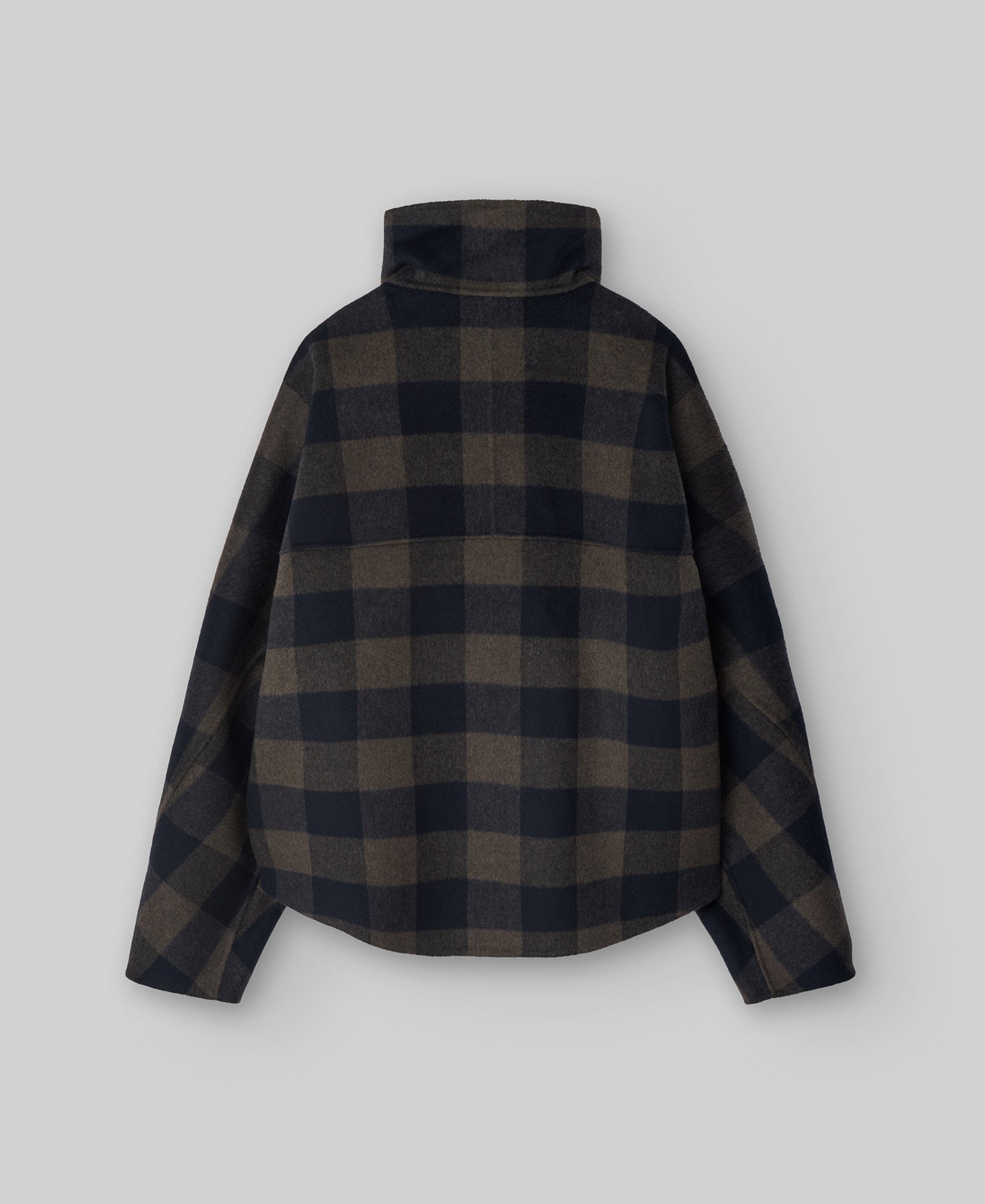 Double-faced checkered jacket woman in brown check