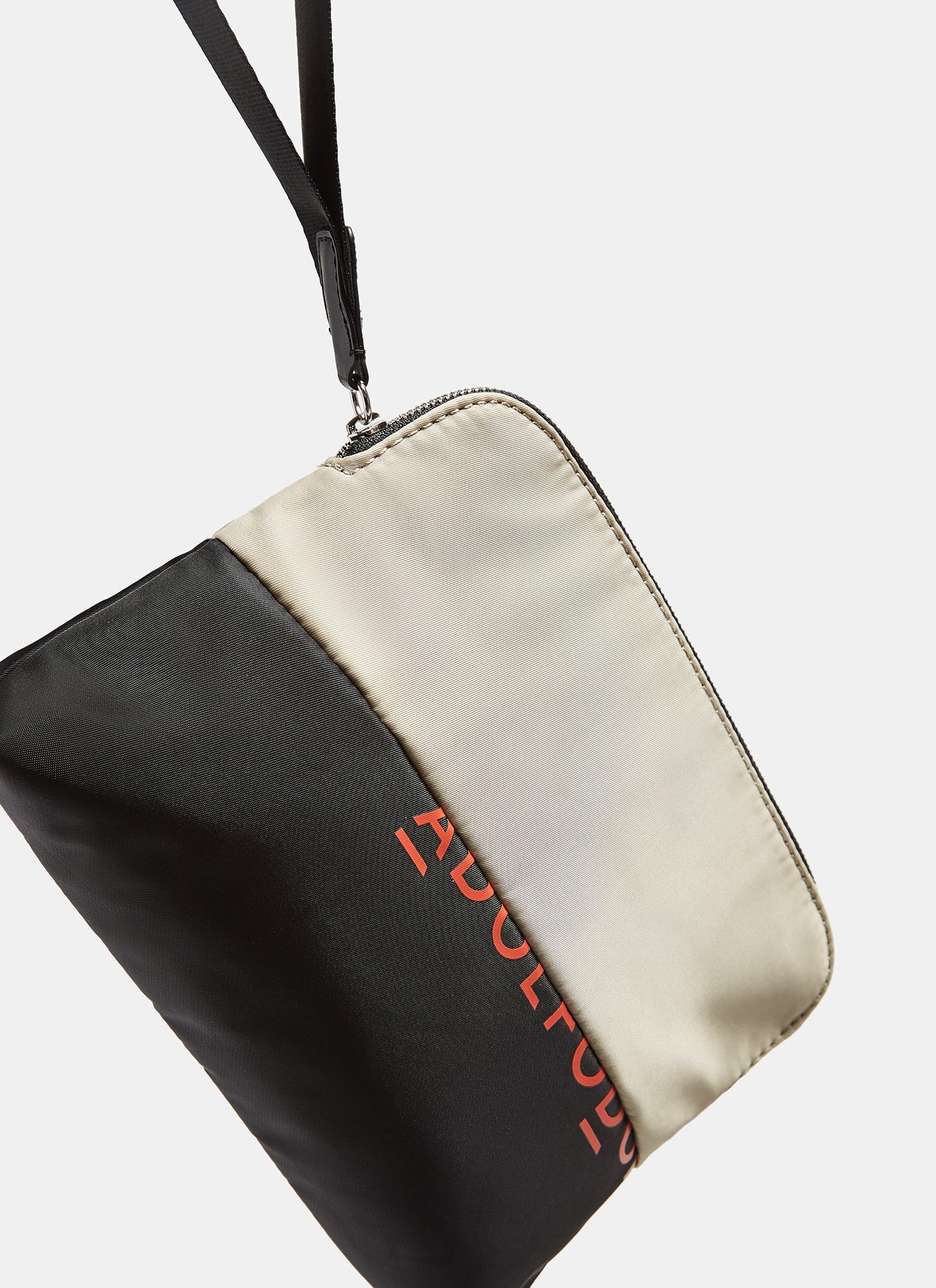 Black/Cream Nylon Vanity Bag With Maxi-Logo