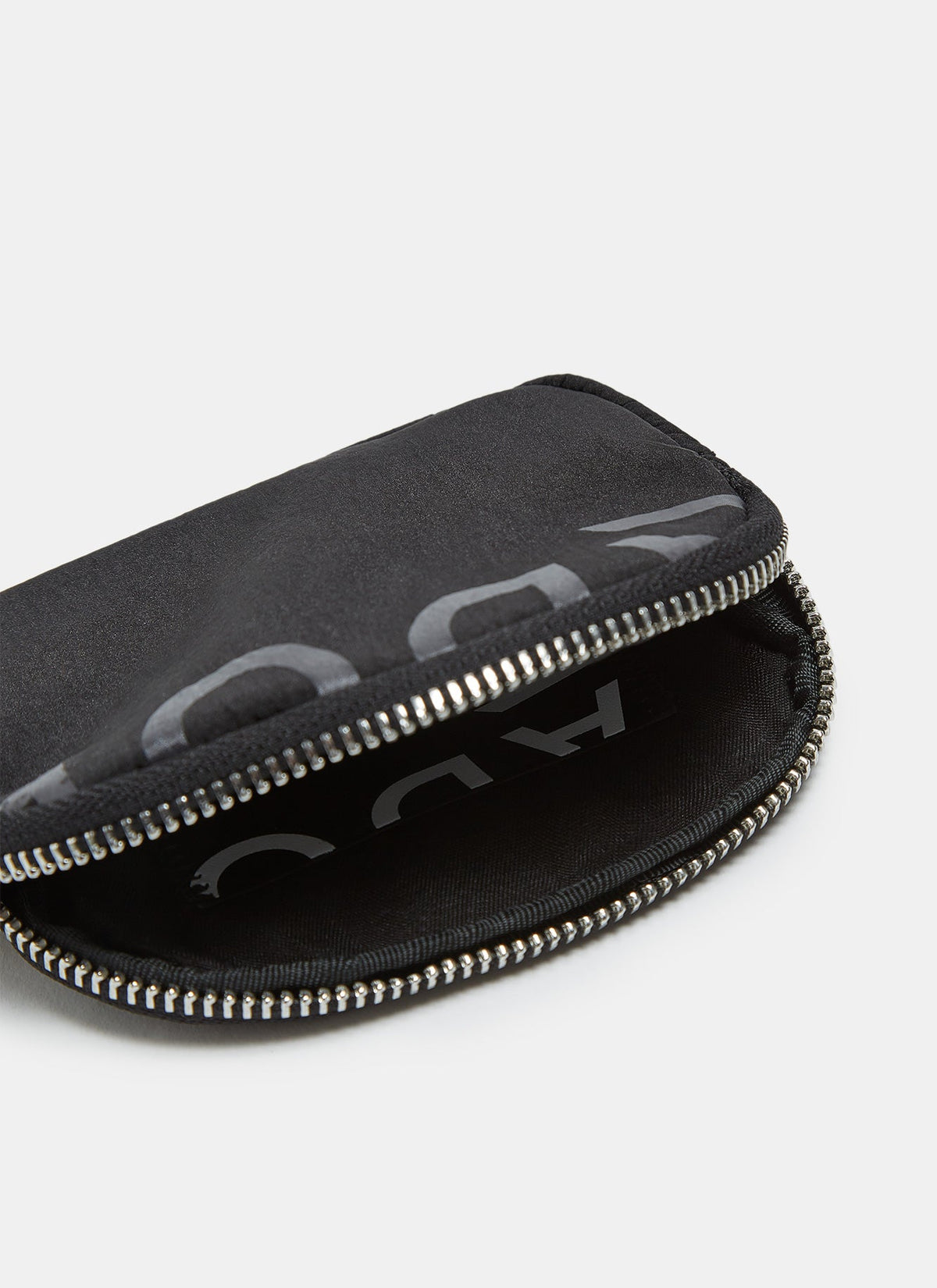Black Technical Nylon Coin Purse With Logo