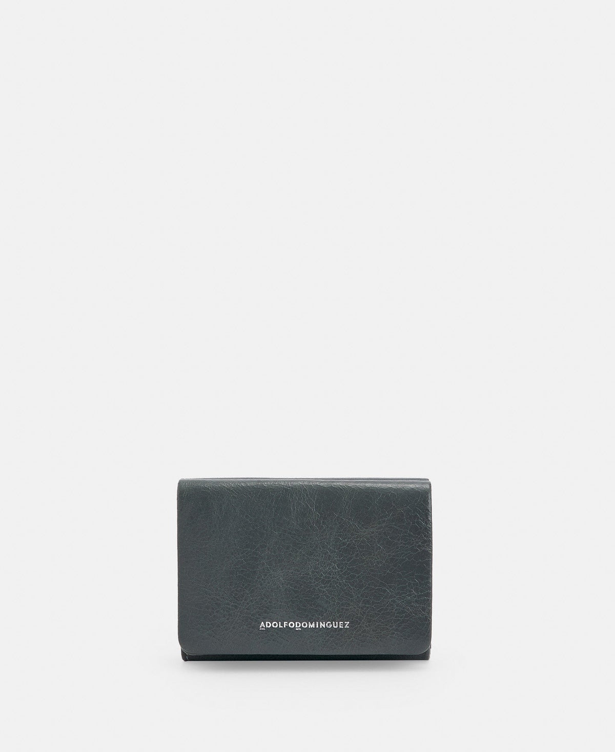 Light Green Small Wallet In Crackled Leather