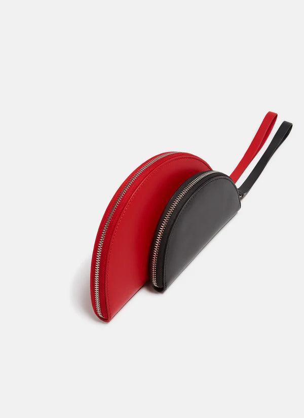 Red Semicircular Big Leather Wallet