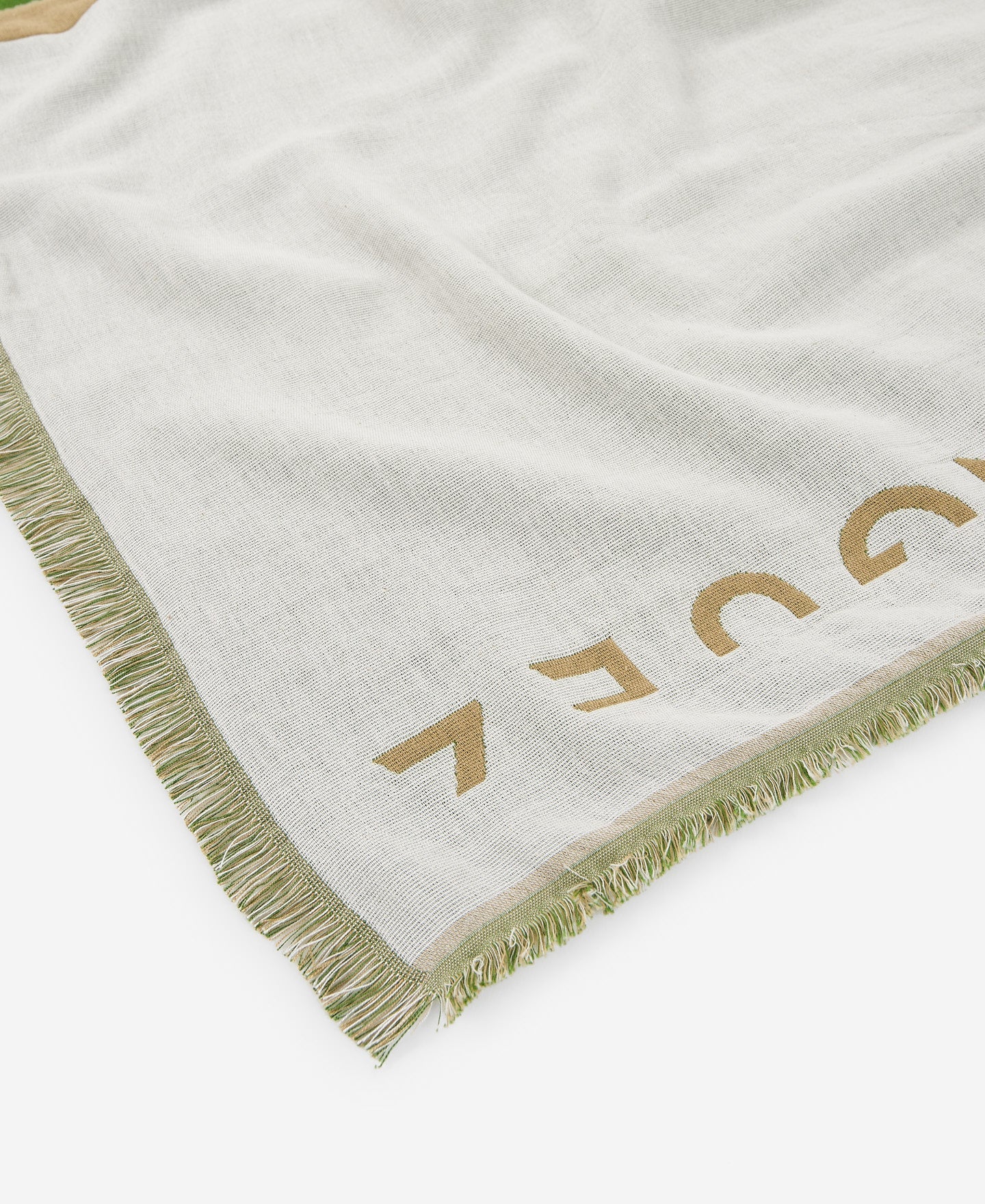 Green Tricolour Double Jacquard Shawl / Scarf