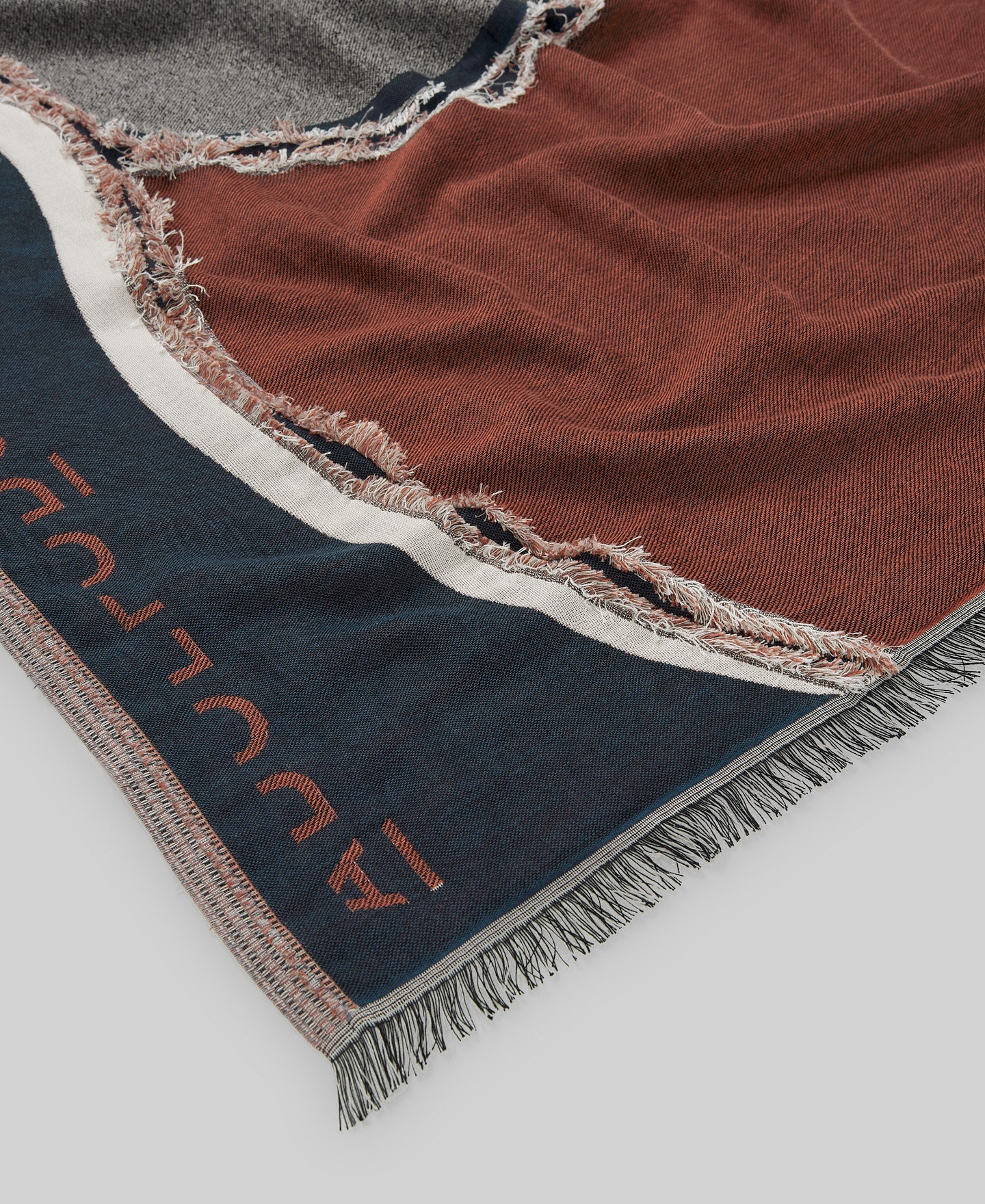 Red Fringed Printed Shawl / Scarf