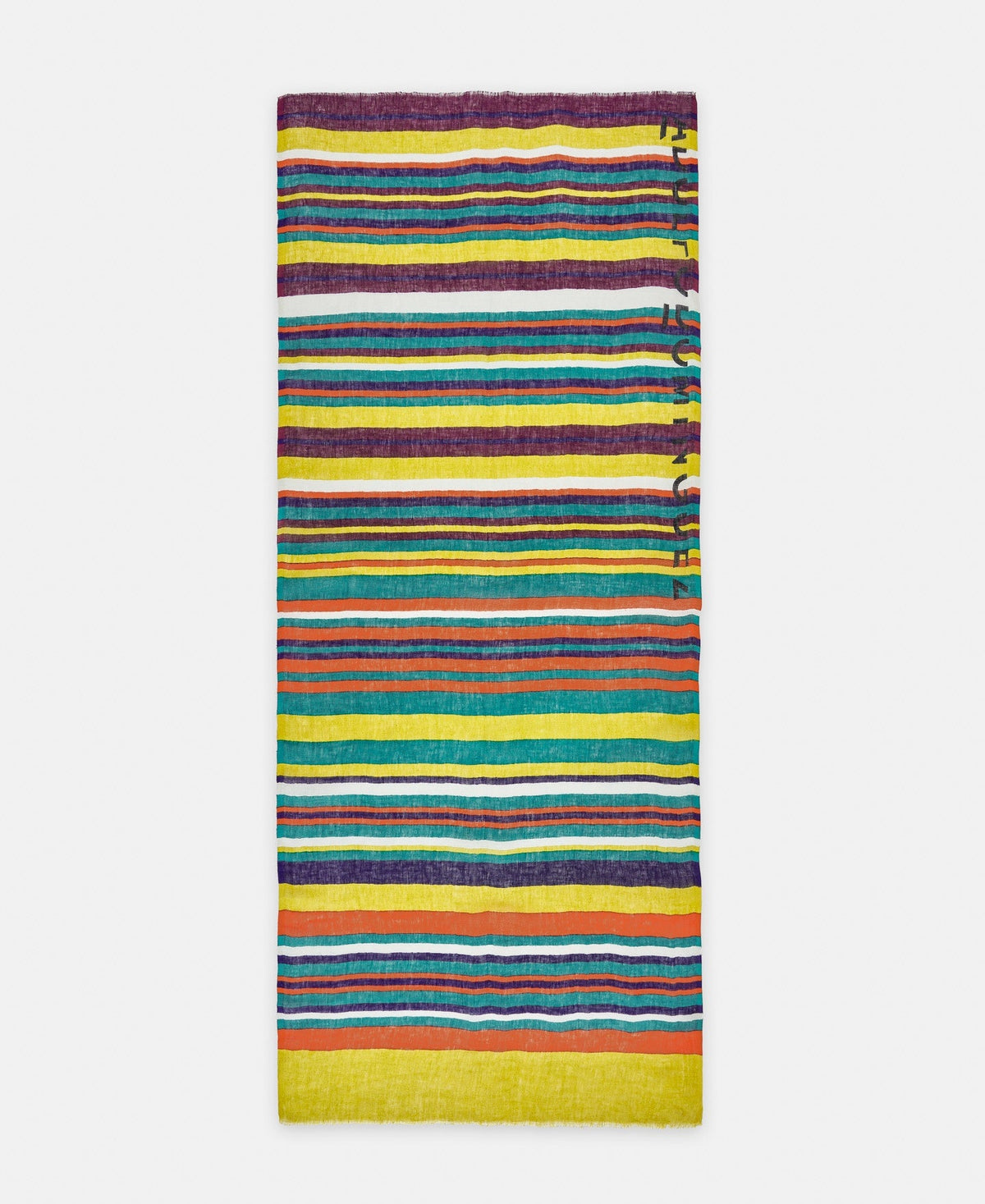 Lime European Responsible Linen Striped Shawl
