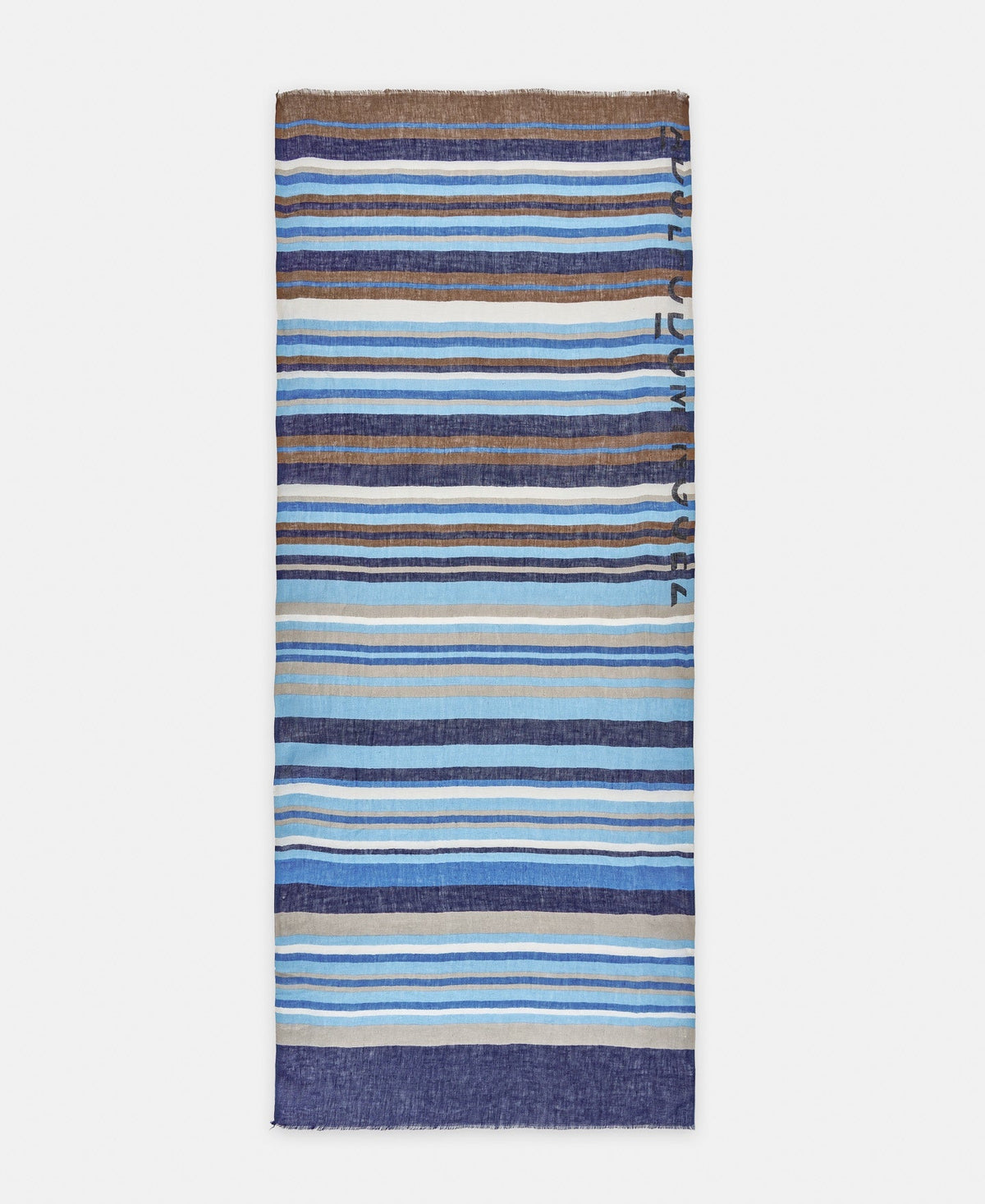 Navy Blue European Responsible Linen Striped Shawl