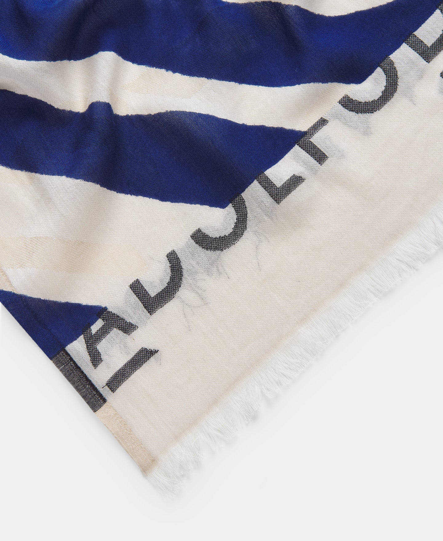Blue Animal Print Cotton Shawl