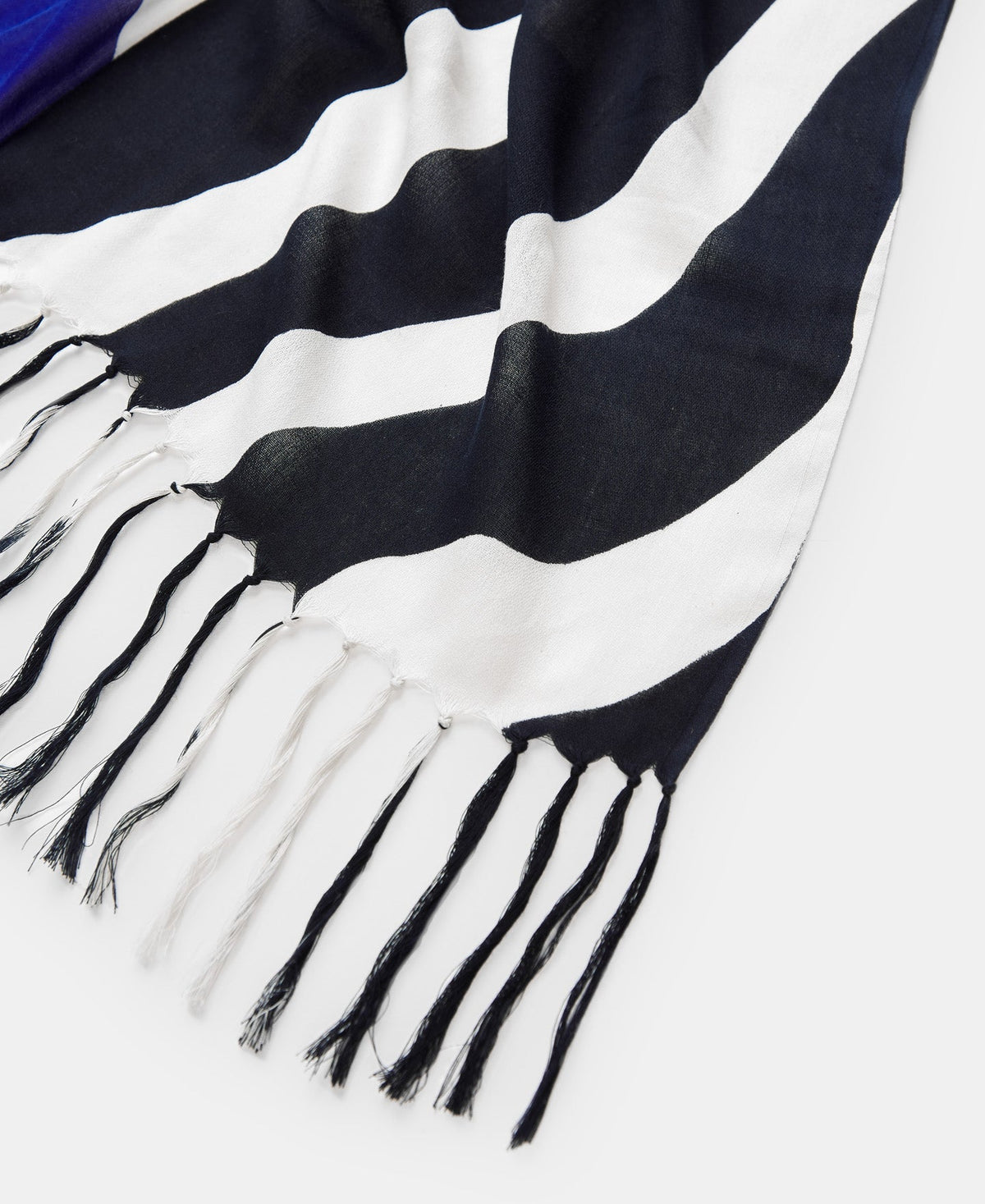 Blue Animal Print Cotton And Modal Shawl