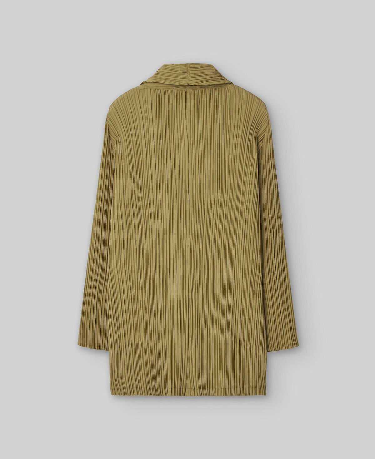 Green crinkle long blazer woman in olive green