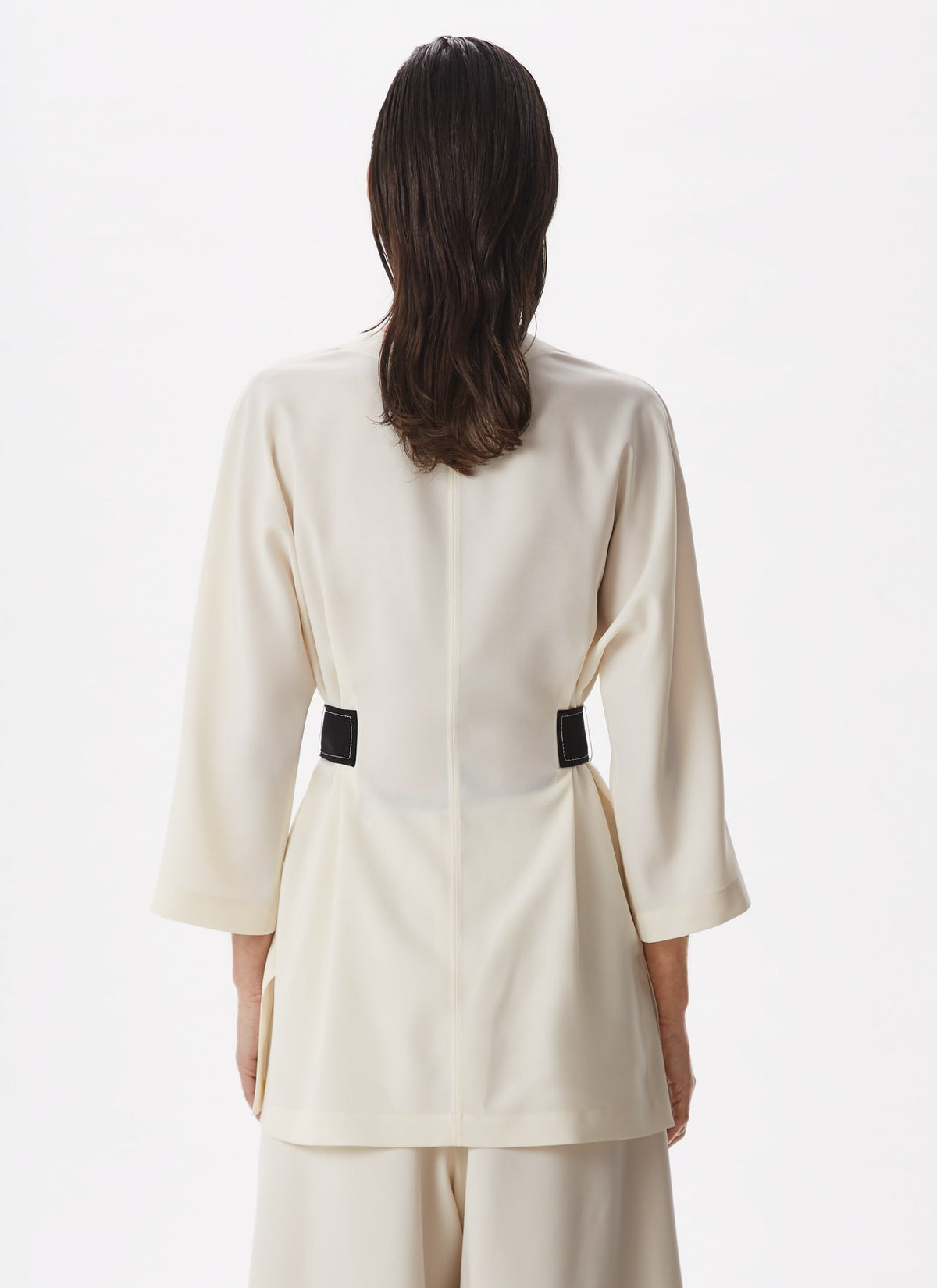 White Unstructured Safari Jacket With Belt