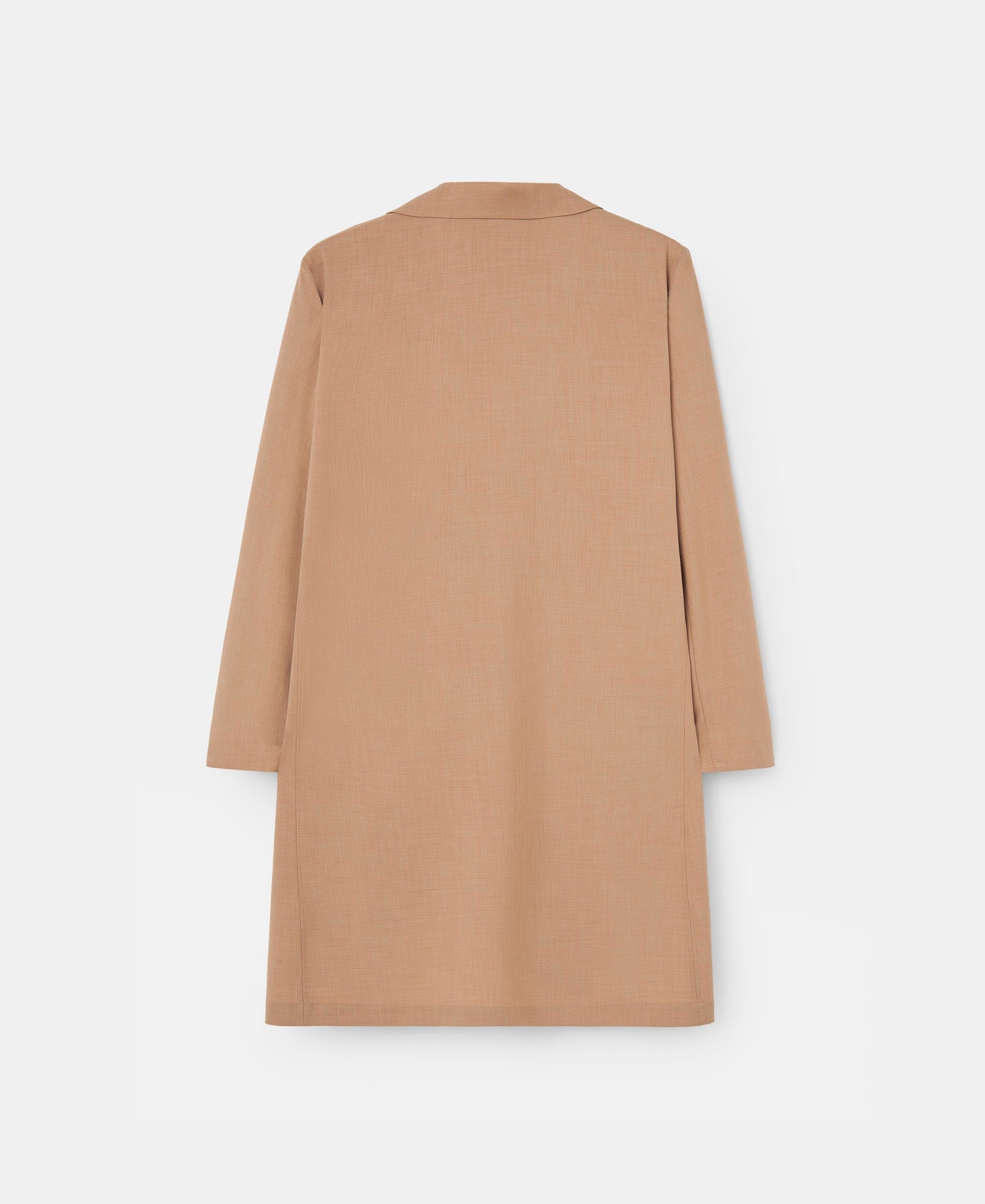 Camel Straight Blazer With Collar And Lapel