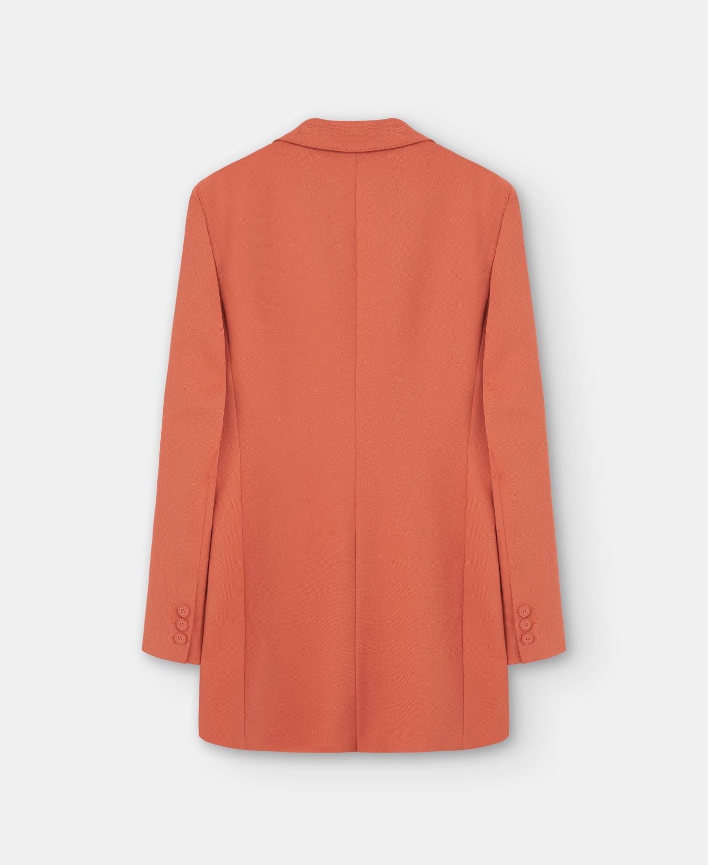 Orange Long Blazer With Visible Stitching