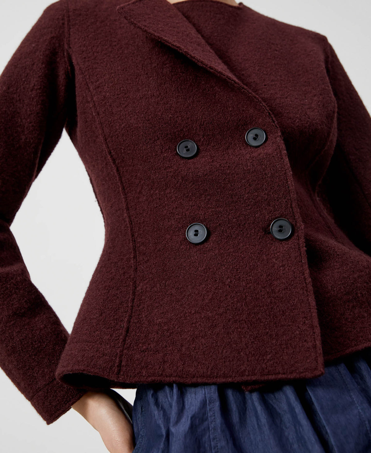 Maroon Merino Wool Jacket