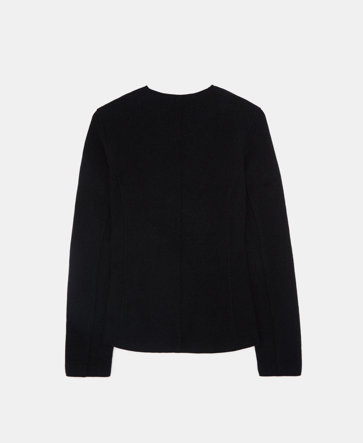 Black Merino Wool Crossover Jacket