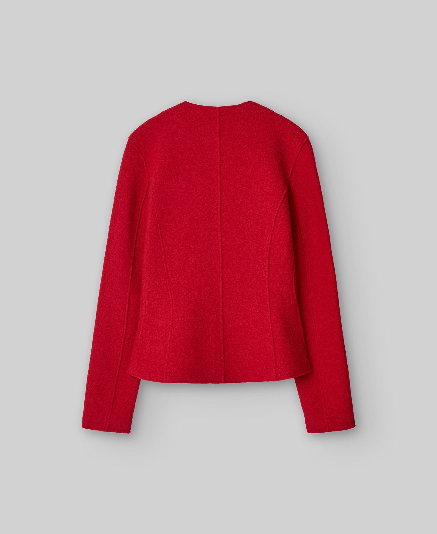 Red merino wool short jacket woman in red