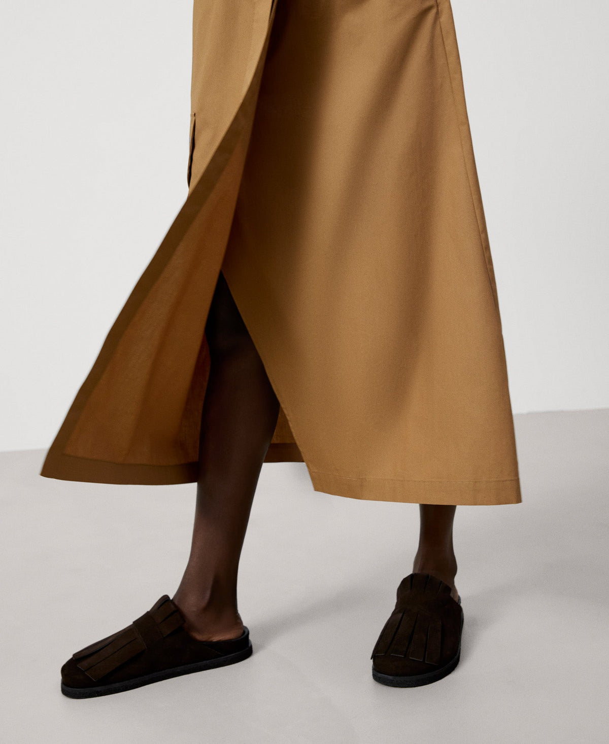 Camel Cargo Midi Skirt