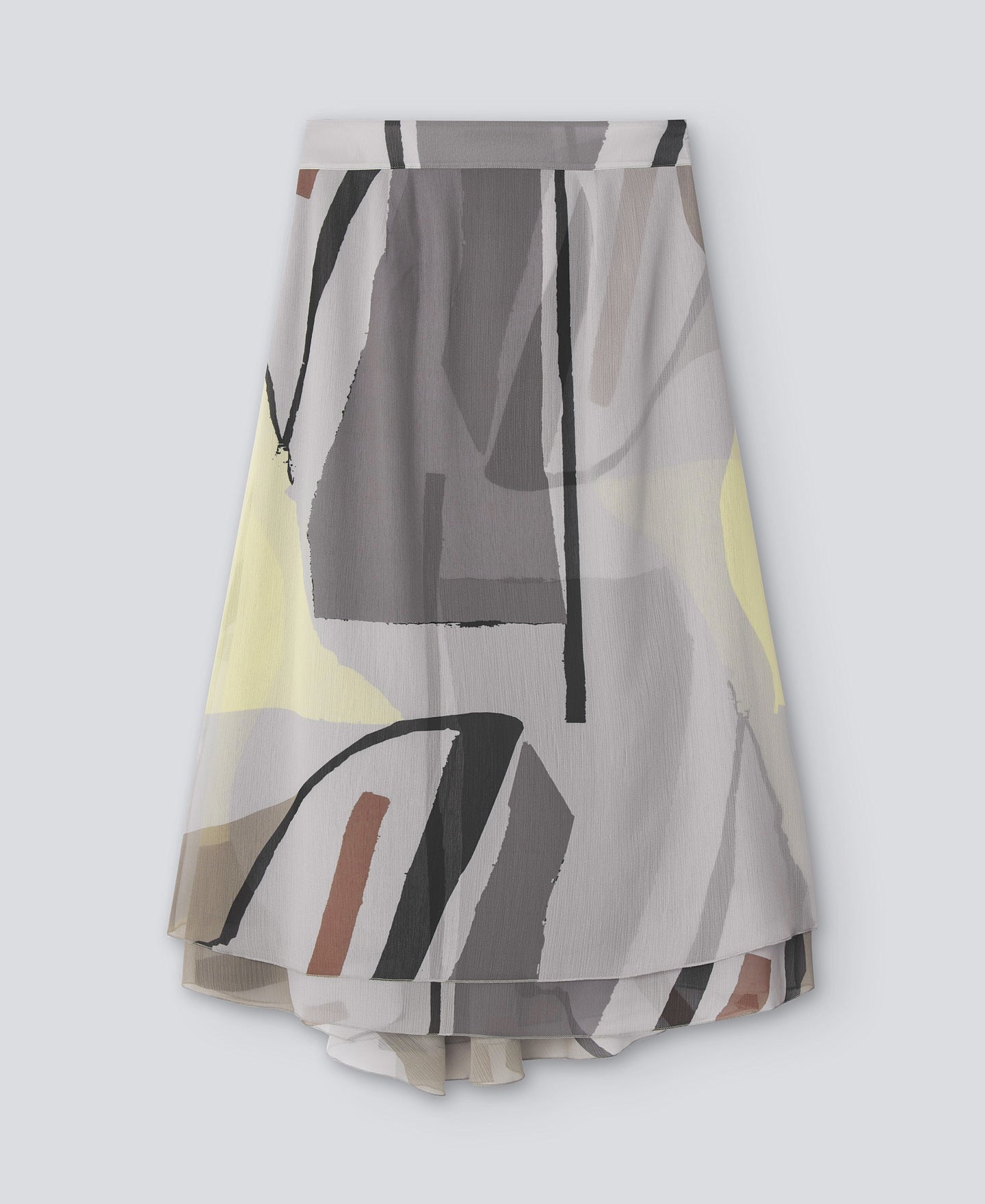 Patterned Semi-Transparent Midi Skirt