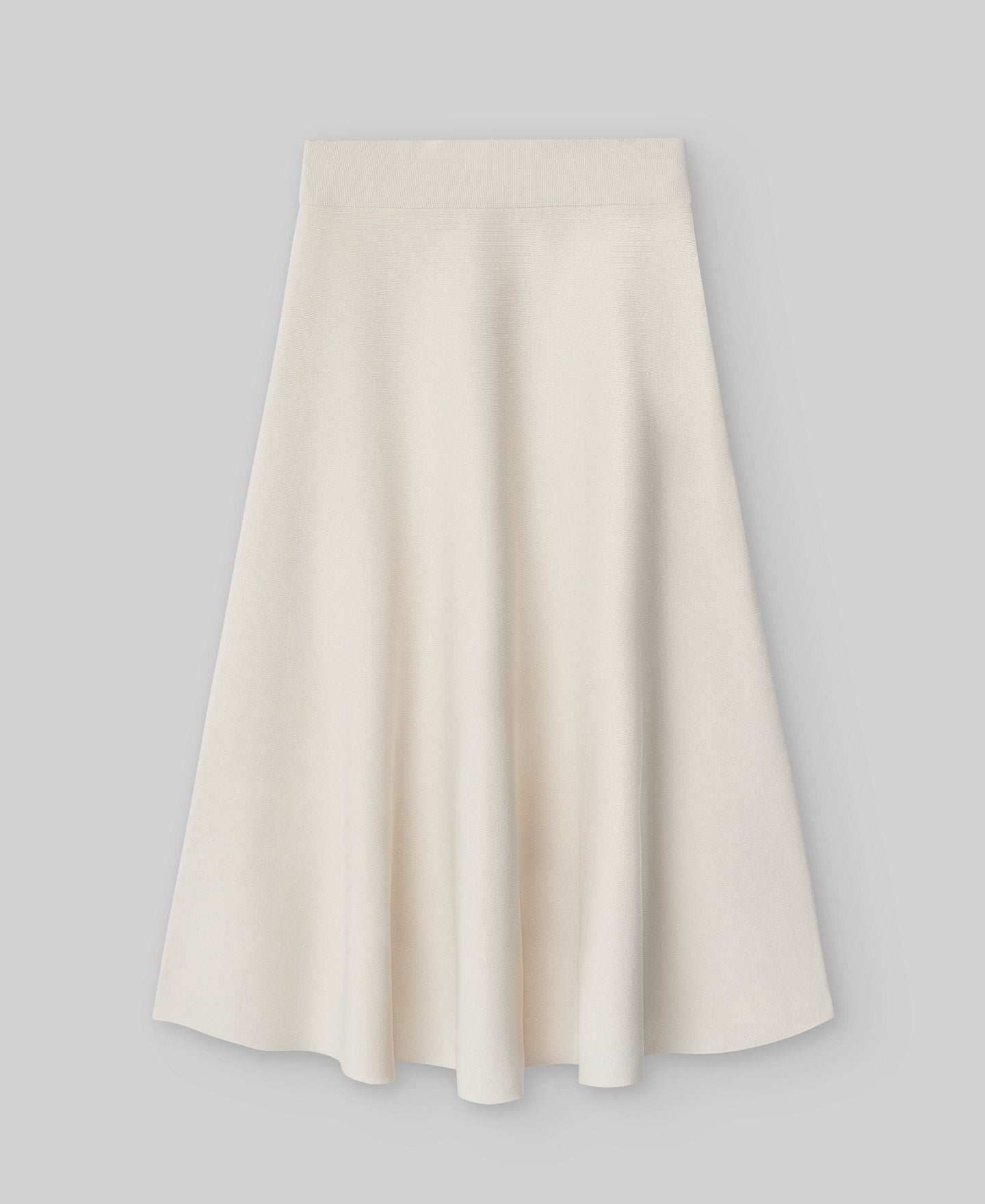 Recycled nylon midi A-line skirt woman in ecru