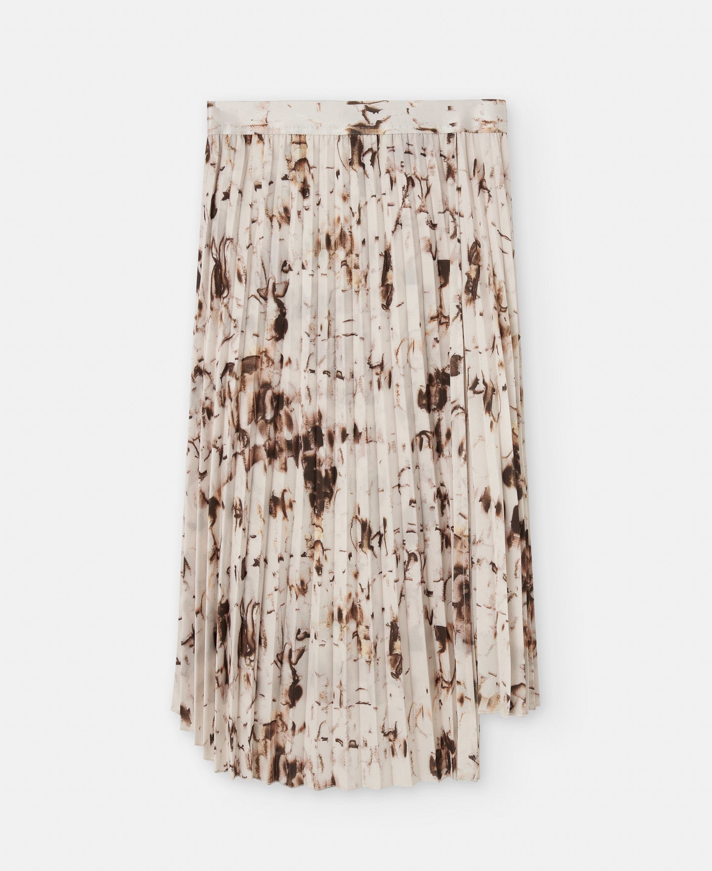 Camel Stamped Midi Skirt In Recycled Polyester