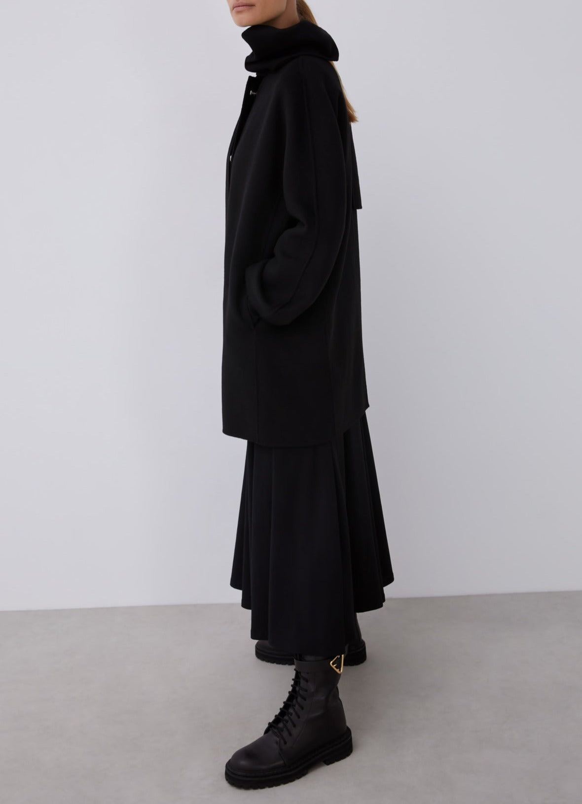 Black Knitted Midi Skirt