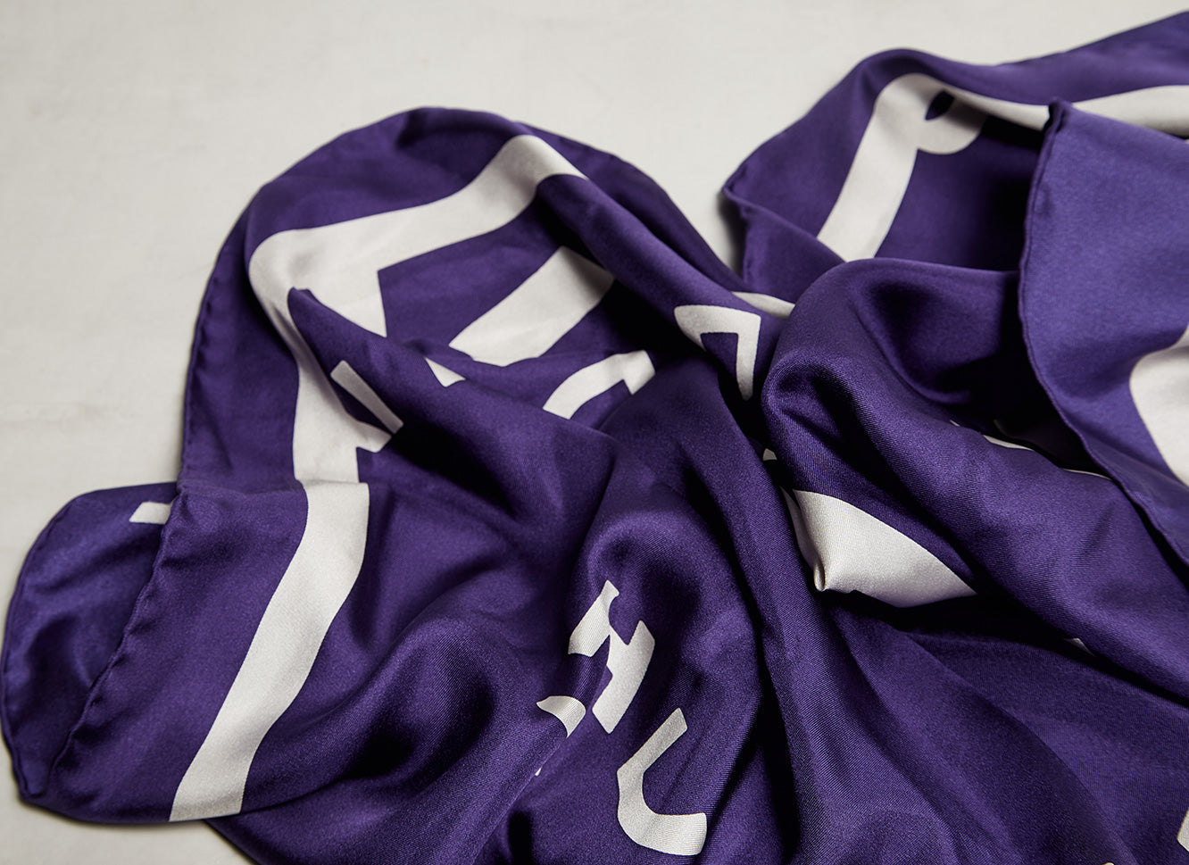 Navy Blue Silk Neckerchief With Logo And Frame