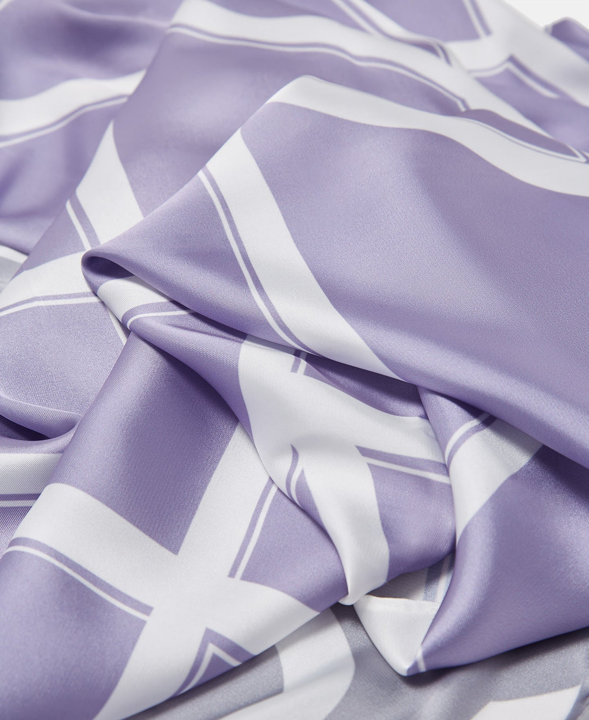 Lilac Straight Printed Foulard With Logo