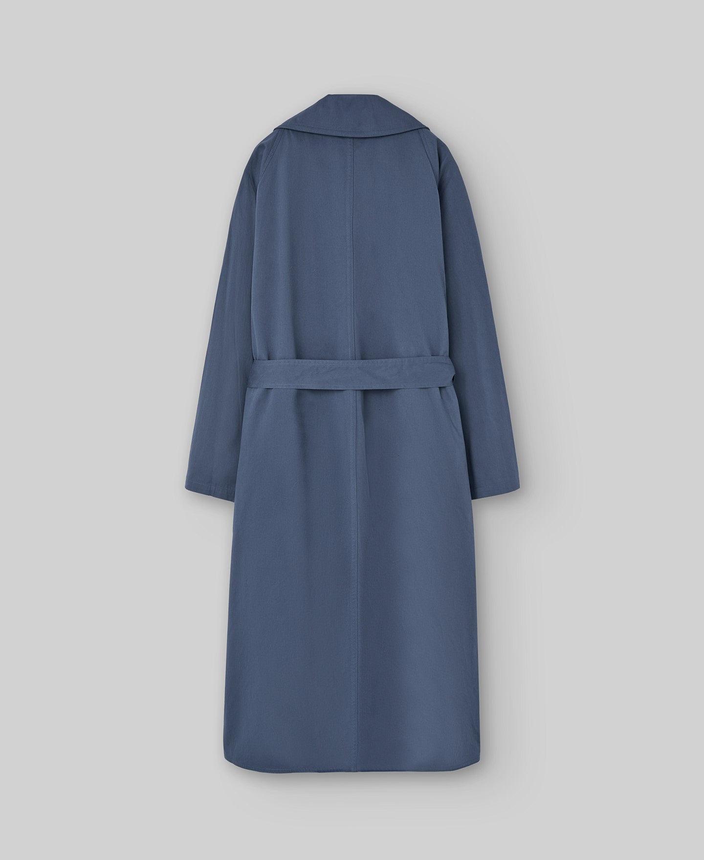 Cotton Trench Coat in Petrol Blue