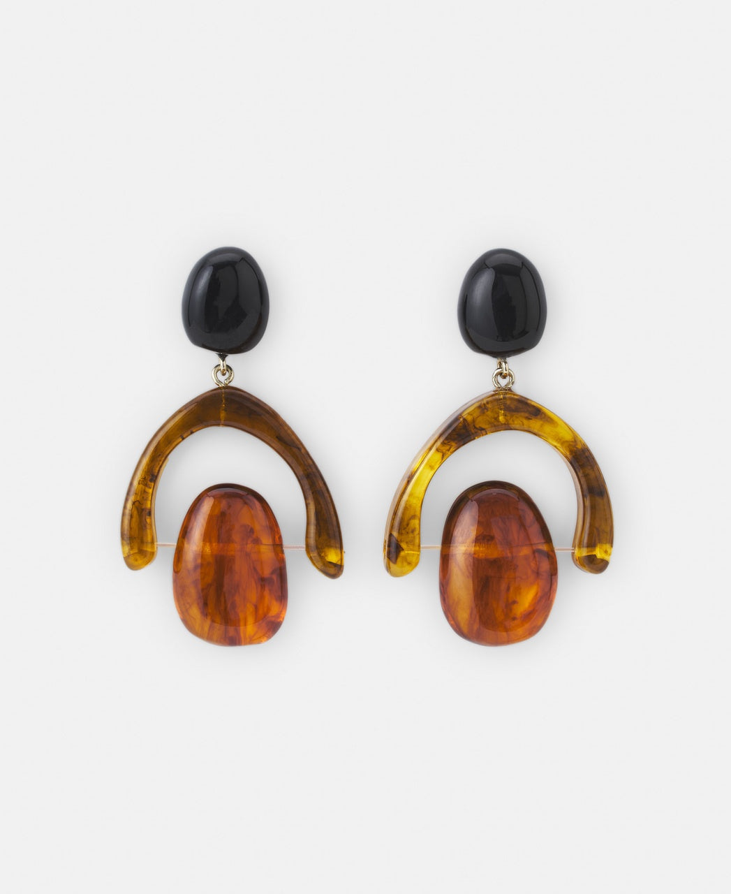 Amber Resin Geometric Earrings