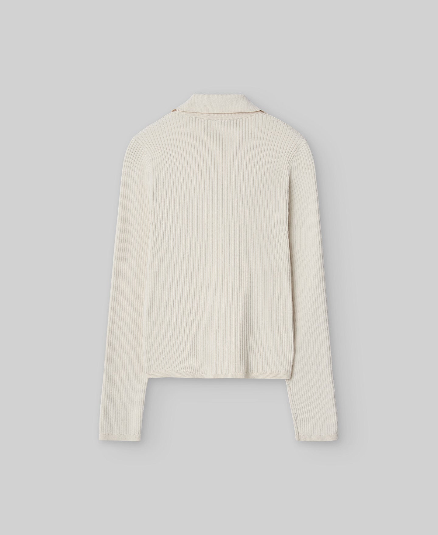 Ribbed fitted sweater woman in ecru