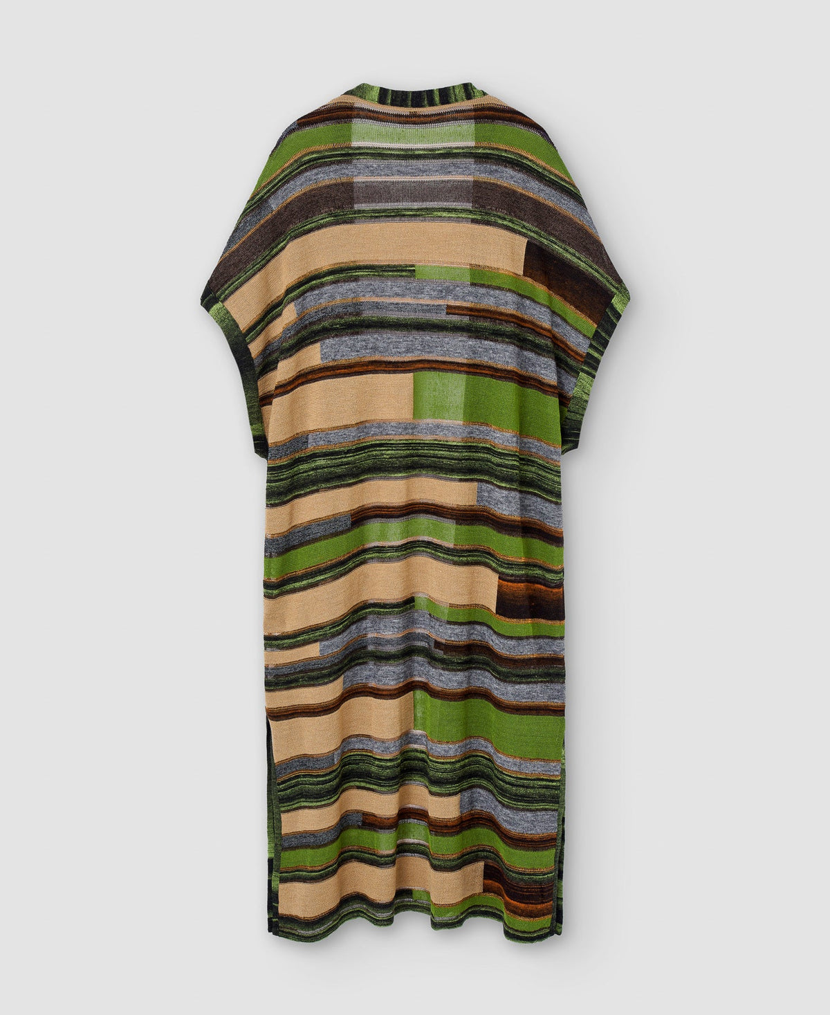 Multicolor Wool Intarsia Long Vest